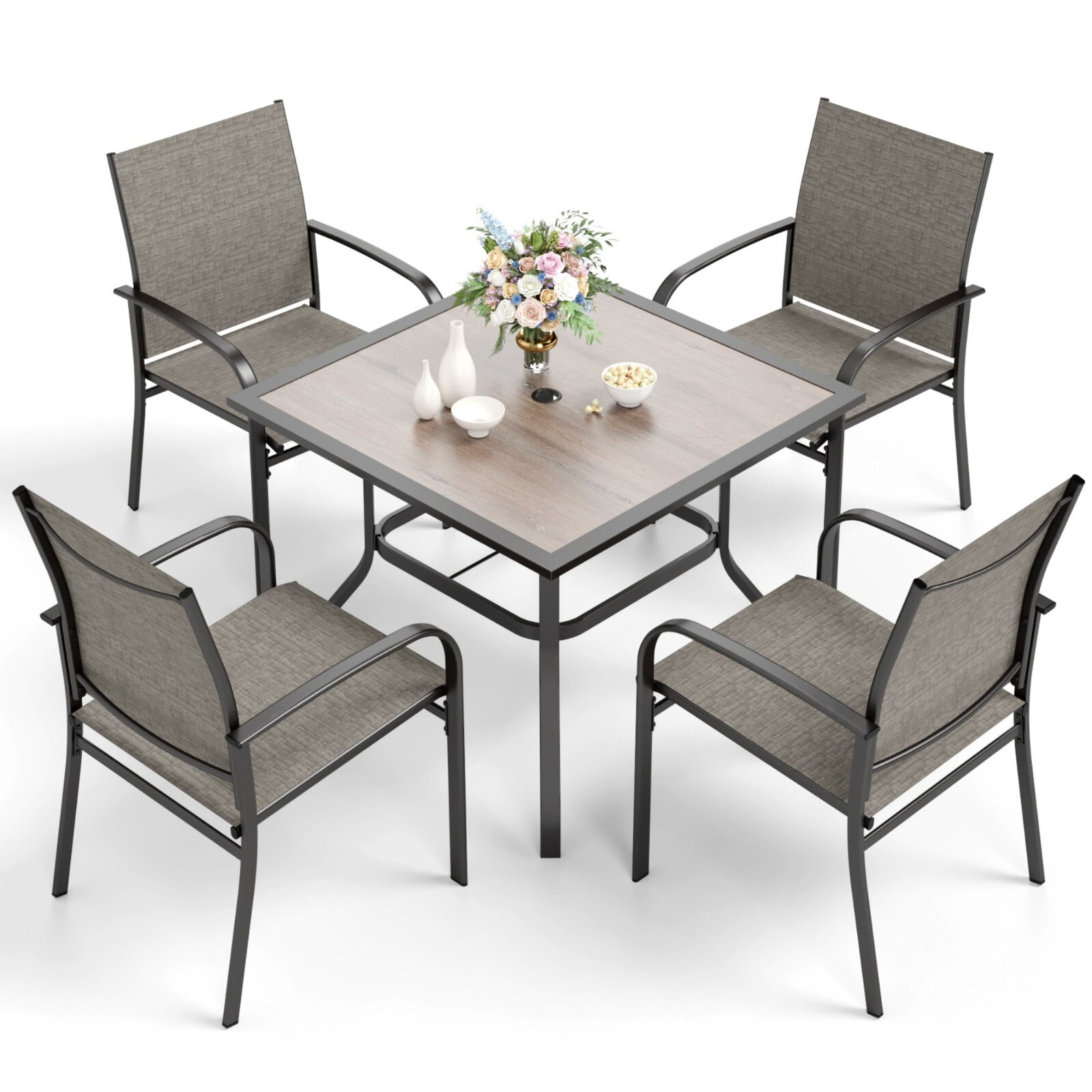 Kids Outdoor Chair And Table - 5 Piece Outdoor Dining Set Patio