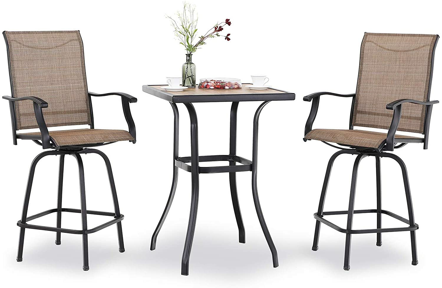 Kids Outdoor Chair And Table - 3 Piece Outdoor Patio Bar Table