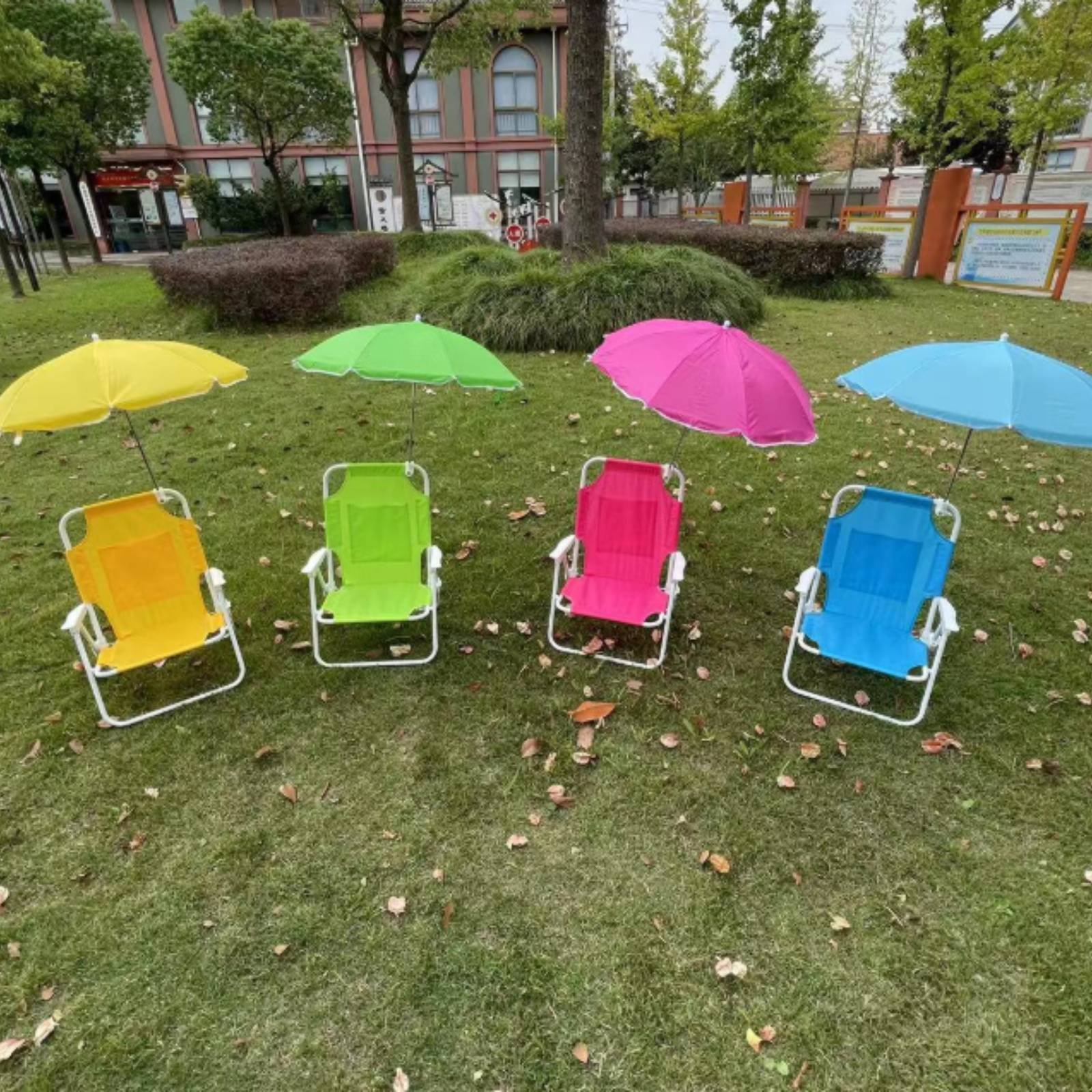 Kids Outdoor Umbrella Chair - Baby Beach Chair Portable Children's Folding