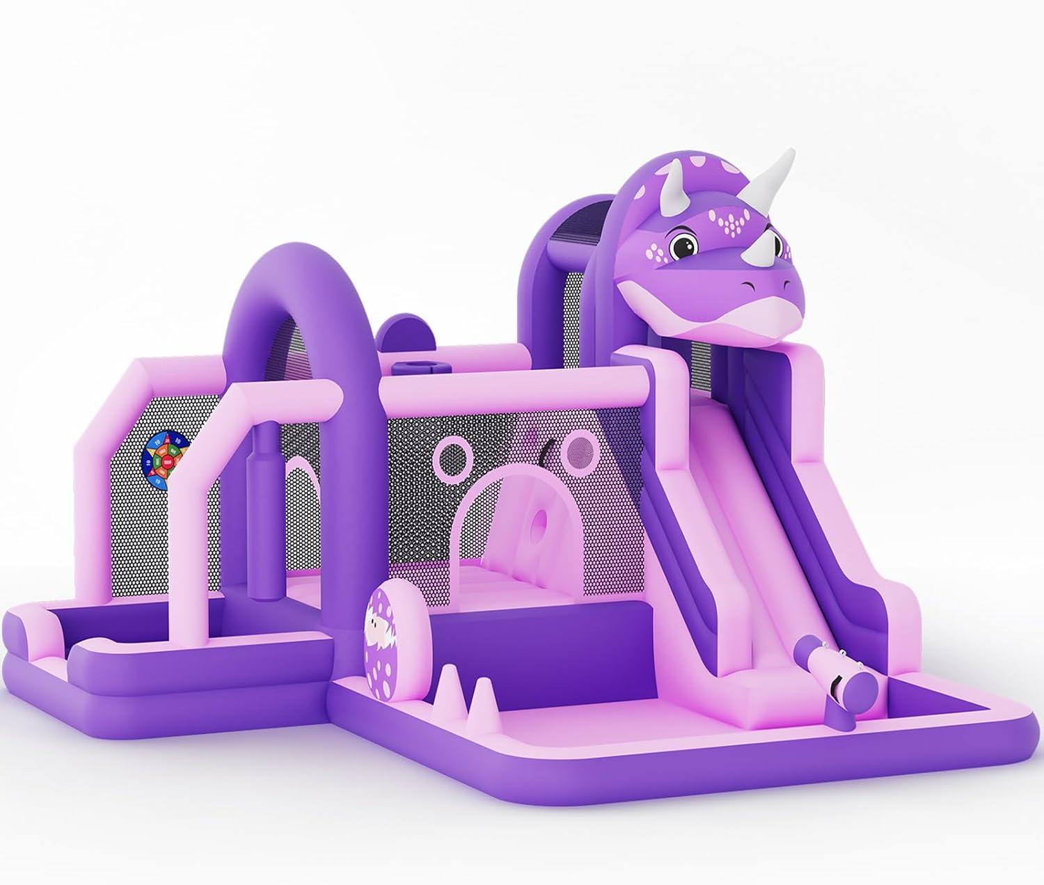 Kids Outdoor House With Slide - Inflatable Dinosaur Jumping Castle with Slide