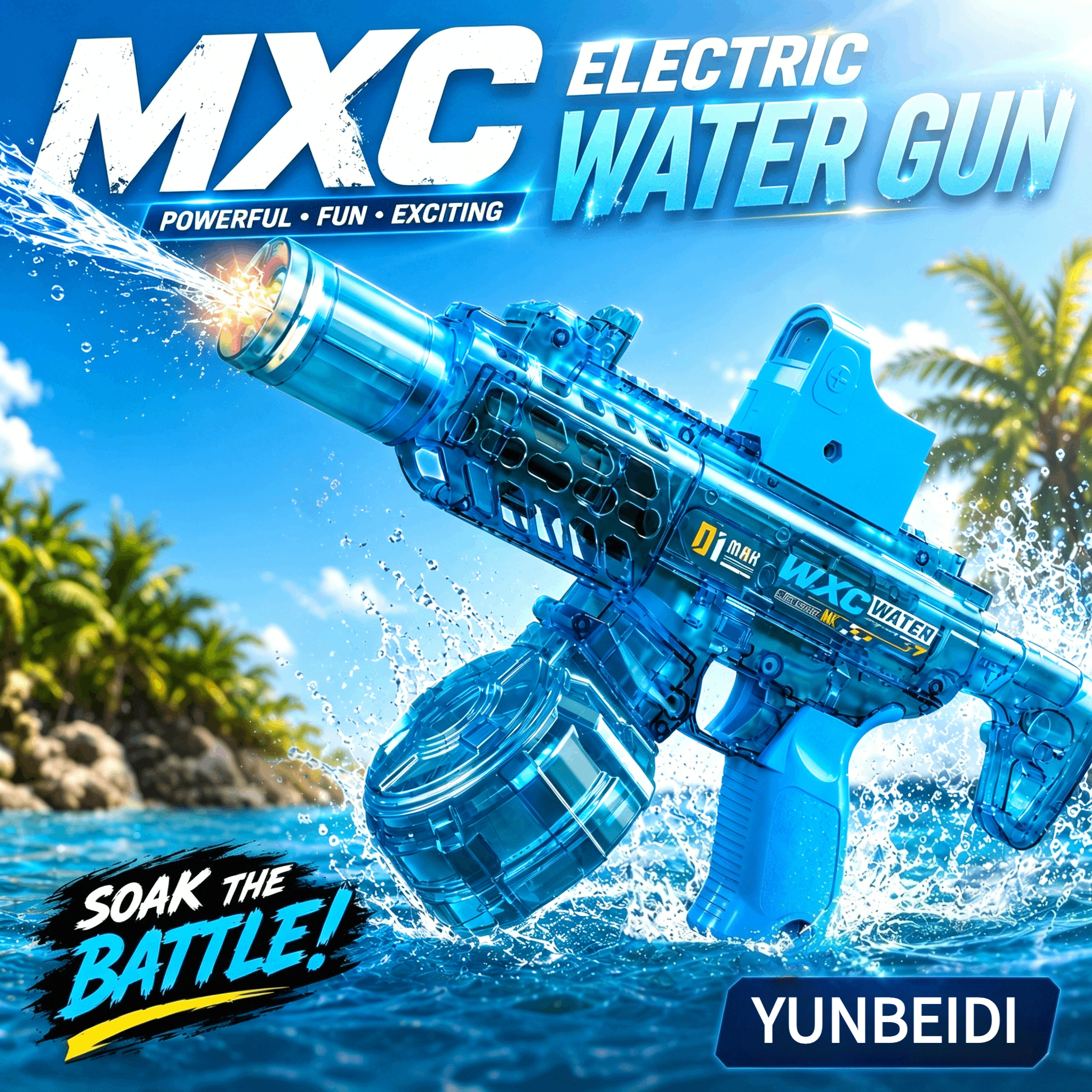 Kids Outdoor Music - Electric Water Gun Flashing Lights Continuously