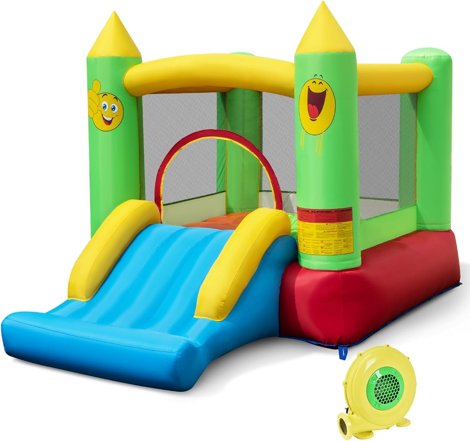 Kids Outdoor House With Slide - Indoor Outdoor Inflatable Bouncy Castle for