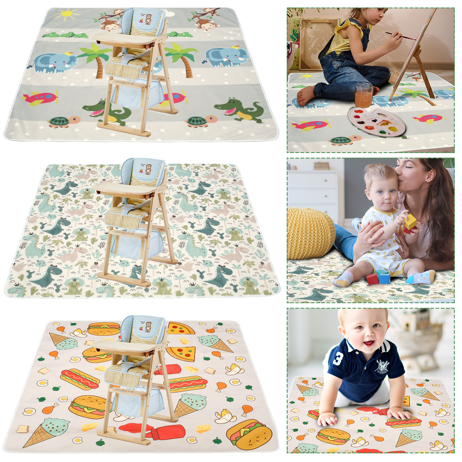 Kids Outdoor Bean Bag Chair - Baby Splat Mat for Under High