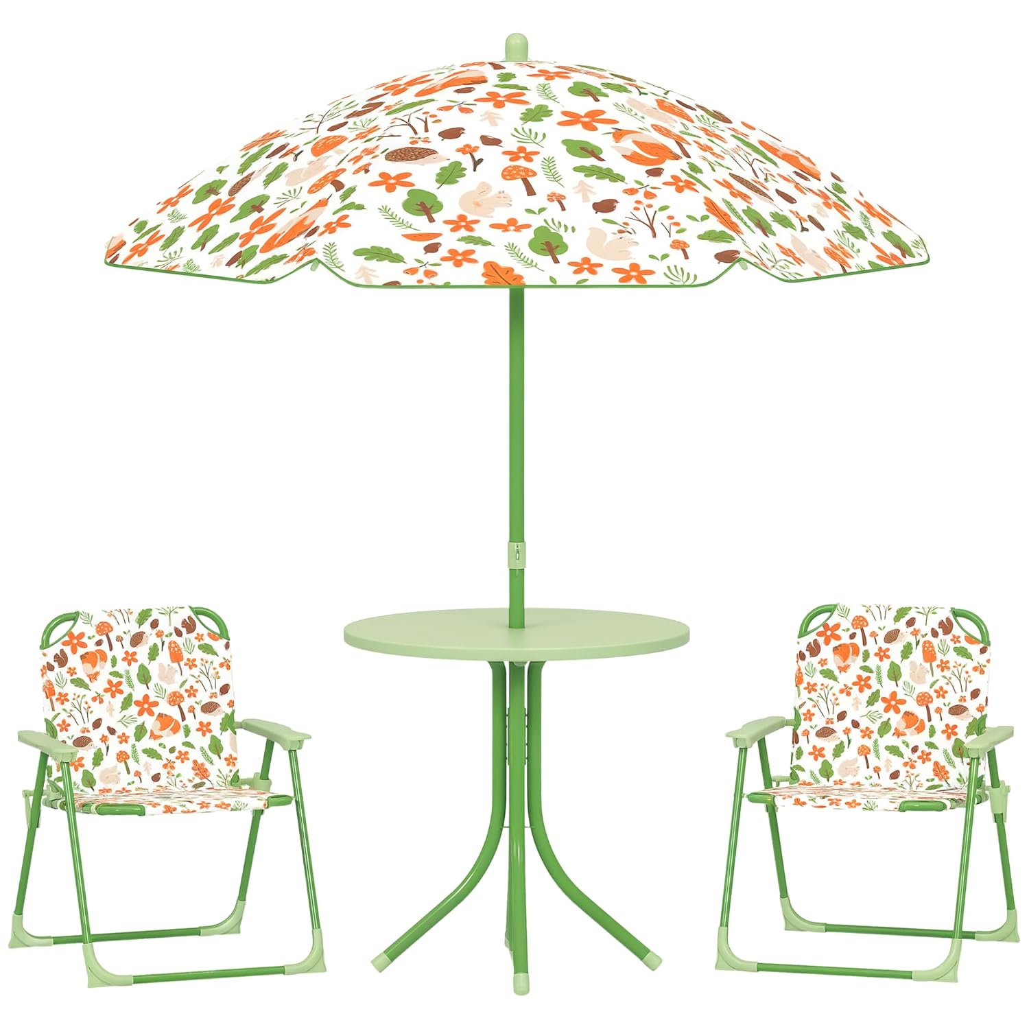 Kids Outdoor Umbrella Chair - Kids Picnic Table Chair Set Foldable
