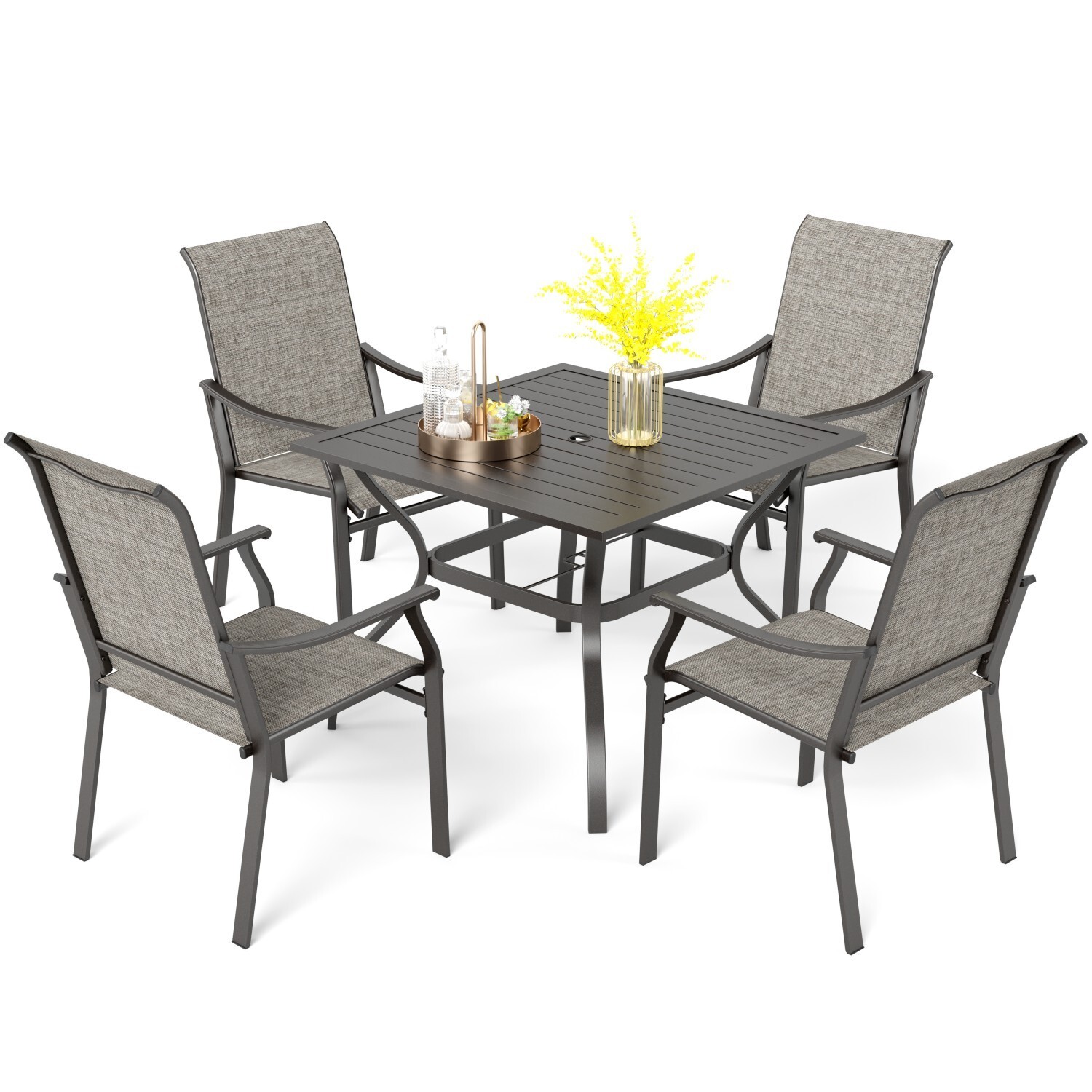 Kids Outdoor Umbrella Chair - 5 Piece Outdoor Dining Sets Patio
