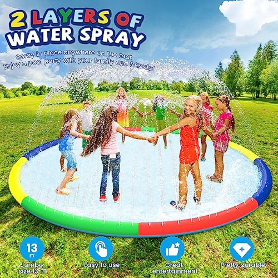 3 FT Large Splash Pad for Ages – обзор и цена Kids Outdoor Water Sprinkler