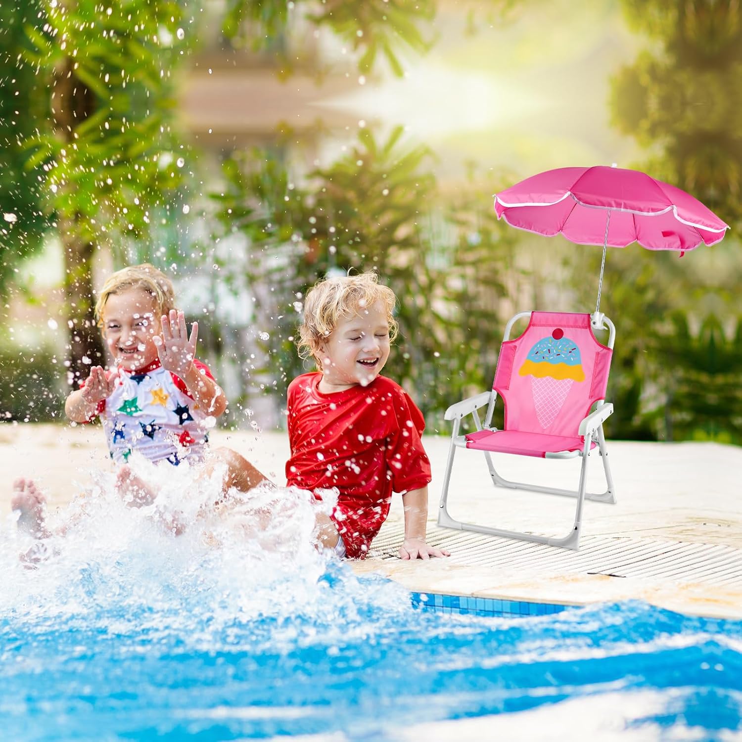 1 Set Folding Beach Chair with – обзор и цена Kids Outdoor Umbrella Chair