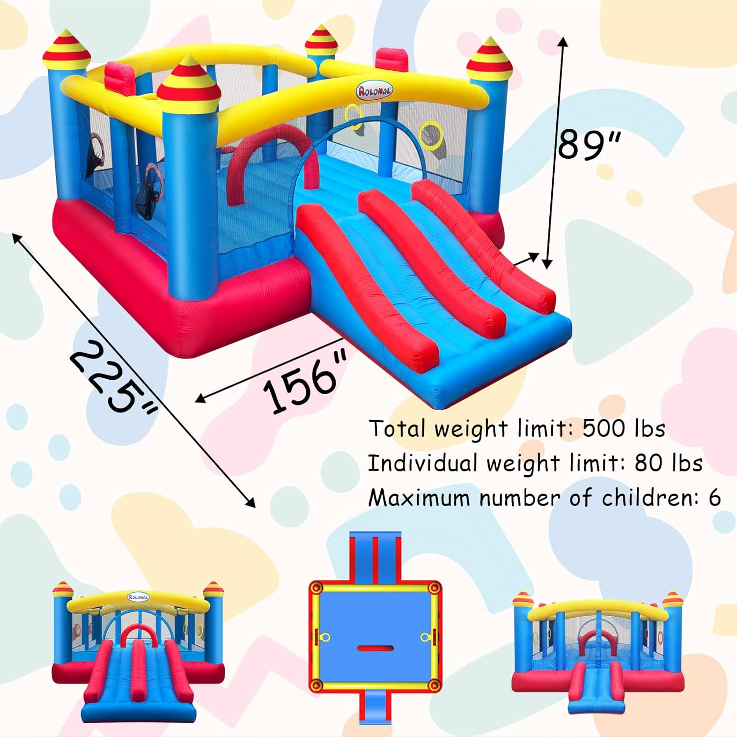18.7x13 Ft Inflatable Bouncy C – обзор и цена Kids Outdoor House With Slide