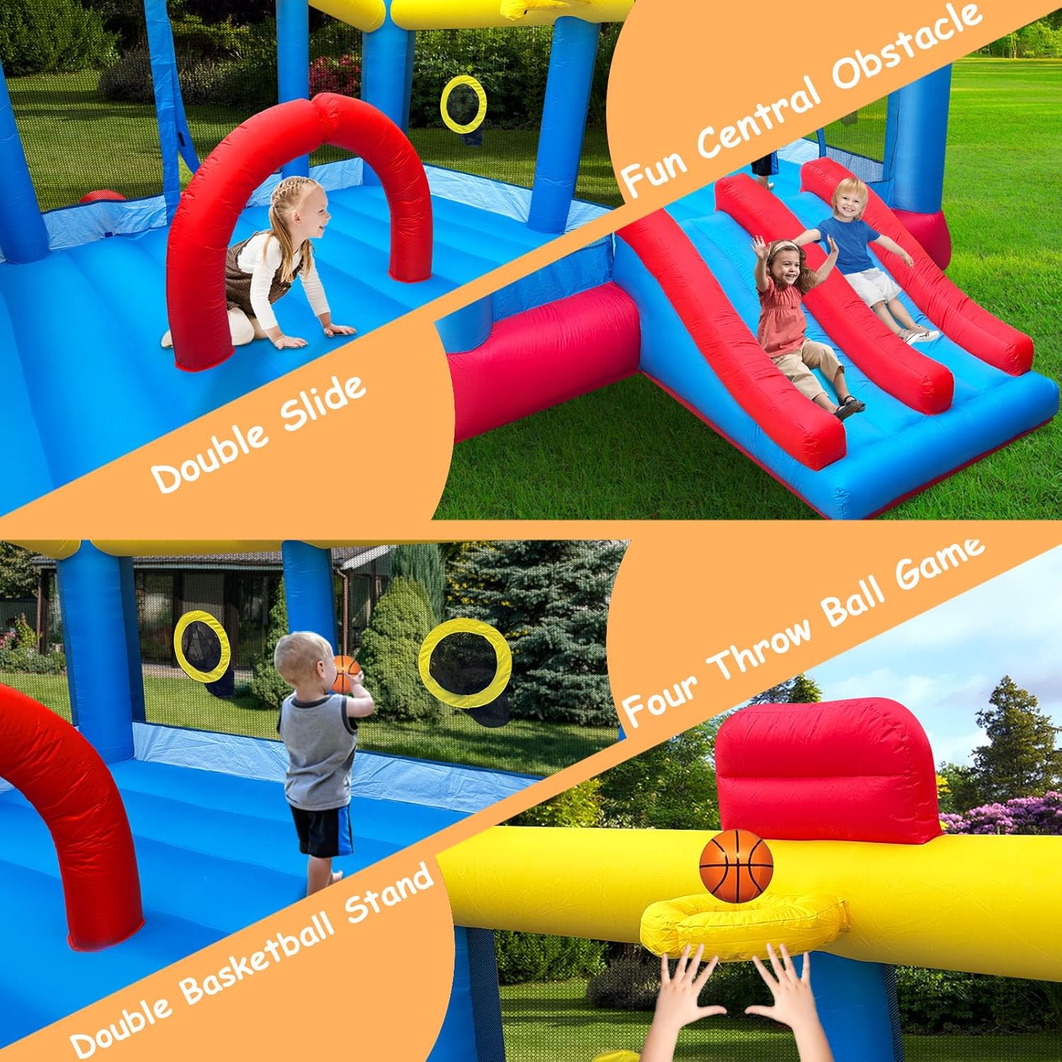 18.7x13 Ft Inflatable Bouncy C – обзор и цена Kids Outdoor House With Slide