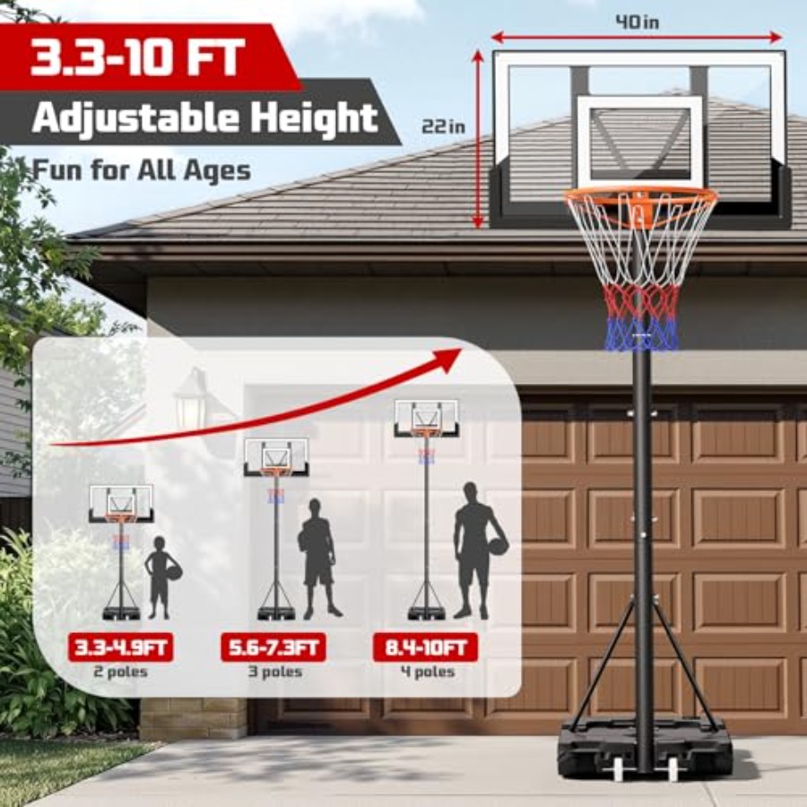 Outdoor basketball hoop 10FT w – обзор и цена Kids Outdoor Basketball Hoop