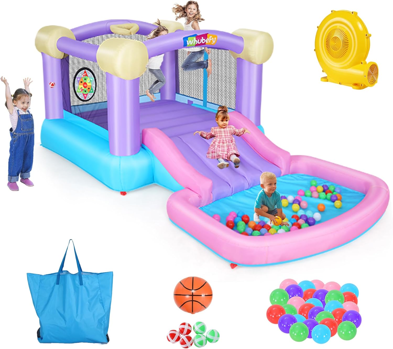 Kids Inflatable Bounce House w – обзор и цена Kids Outdoor House With Slide