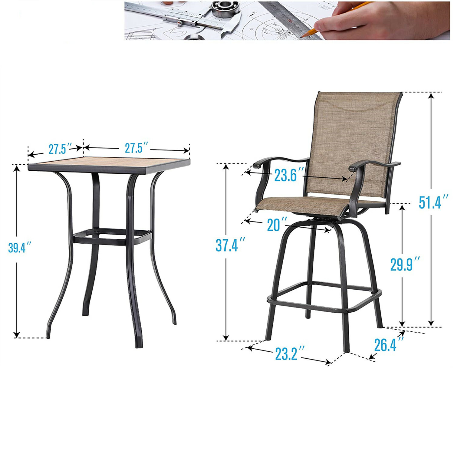 3 Piece Outdoor Patio Bar Tabl – обзор и цена Kids Outdoor Chair And Table