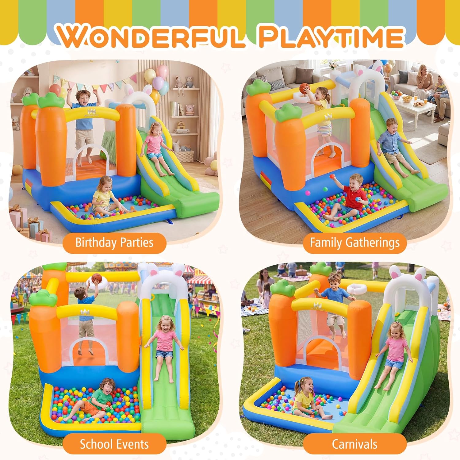 Inflatable Bounce House with B – обзор и цена Kids Outdoor House With Slide