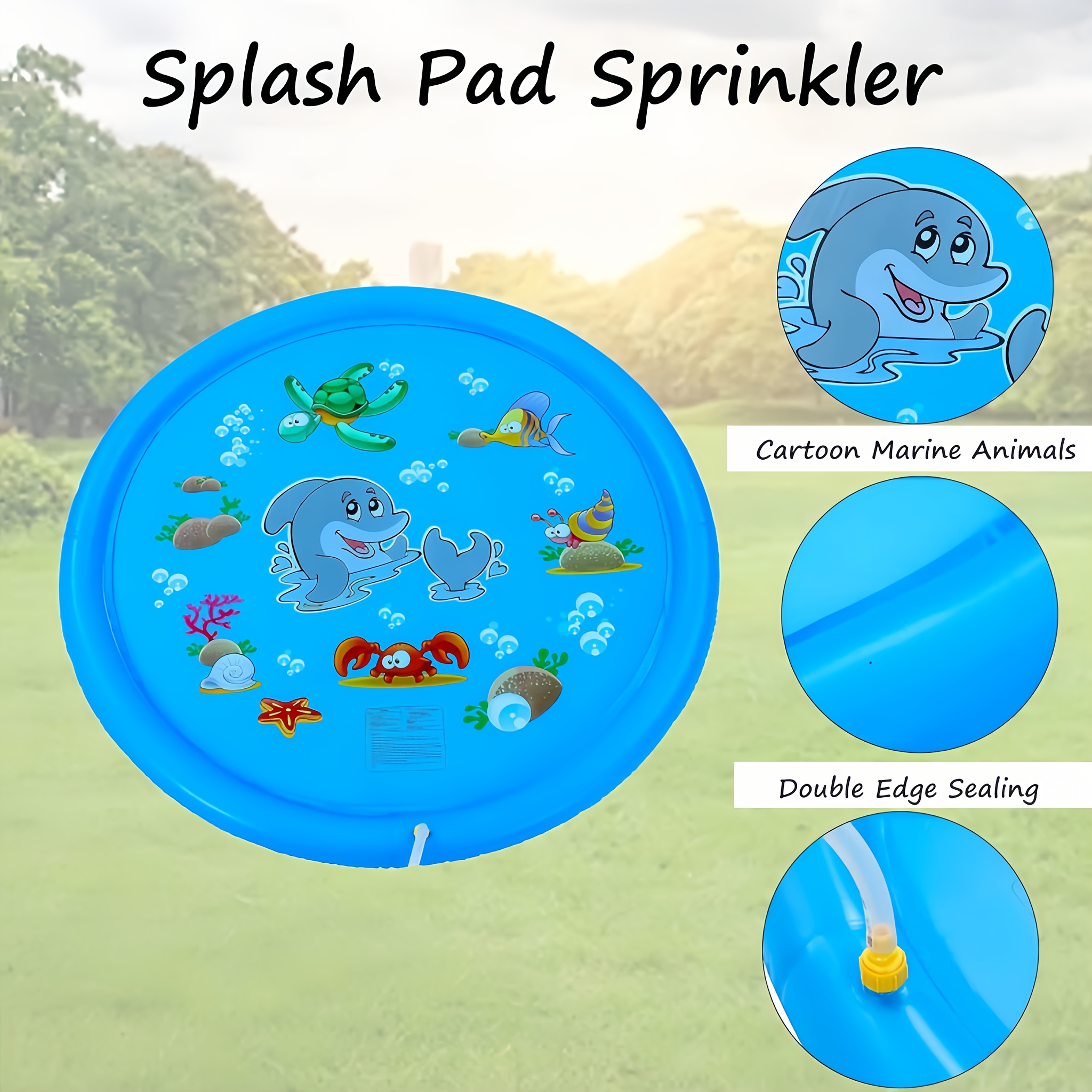 PVC Inflatable Splash Pad Spri – обзор и цена Kids Outdoor Water Sprinkler