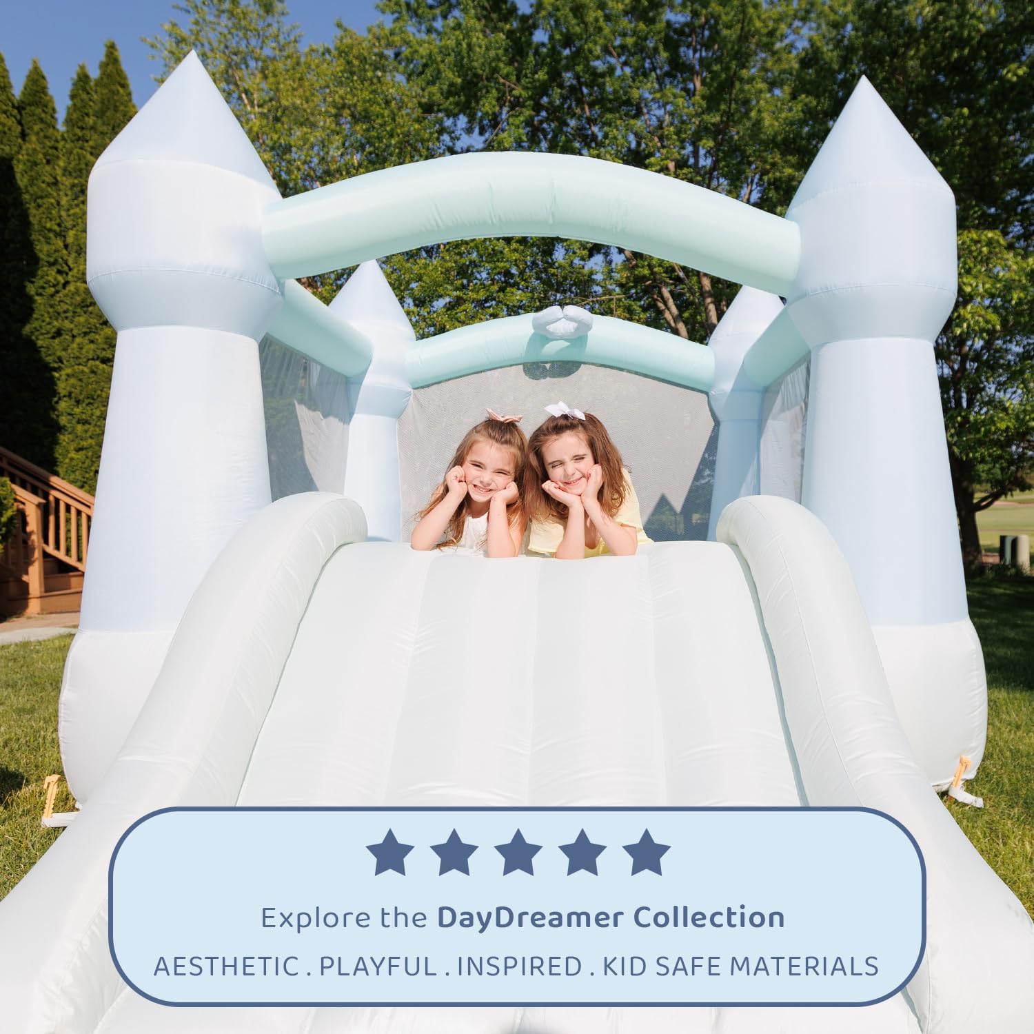 Pastel Bounce House with Slide – обзор и цена Kids Outdoor House With Slide