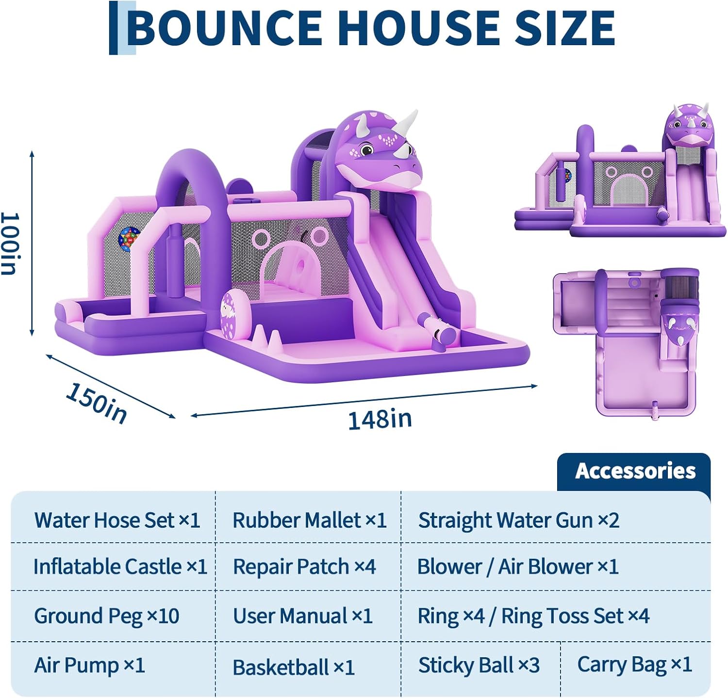 Inflatable Dinosaur Jumping Ca – обзор и цена Kids Outdoor House With Slide