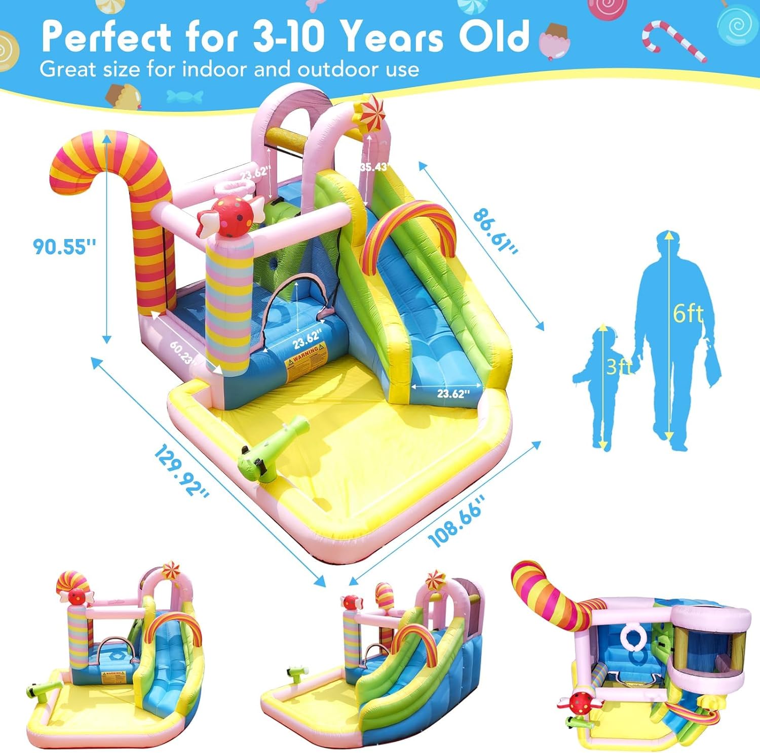 Kids Inflatable Water Slide Bo – обзор и цена Kids Outdoor House With Slide