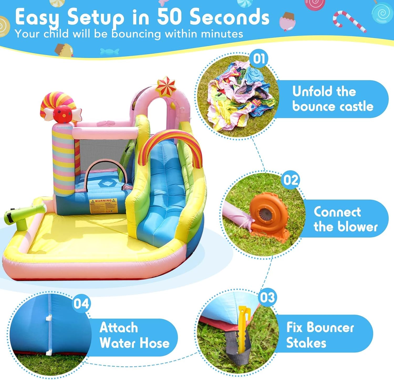 Kids Inflatable Water Slide Bo – обзор и цена Kids Outdoor House With Slide