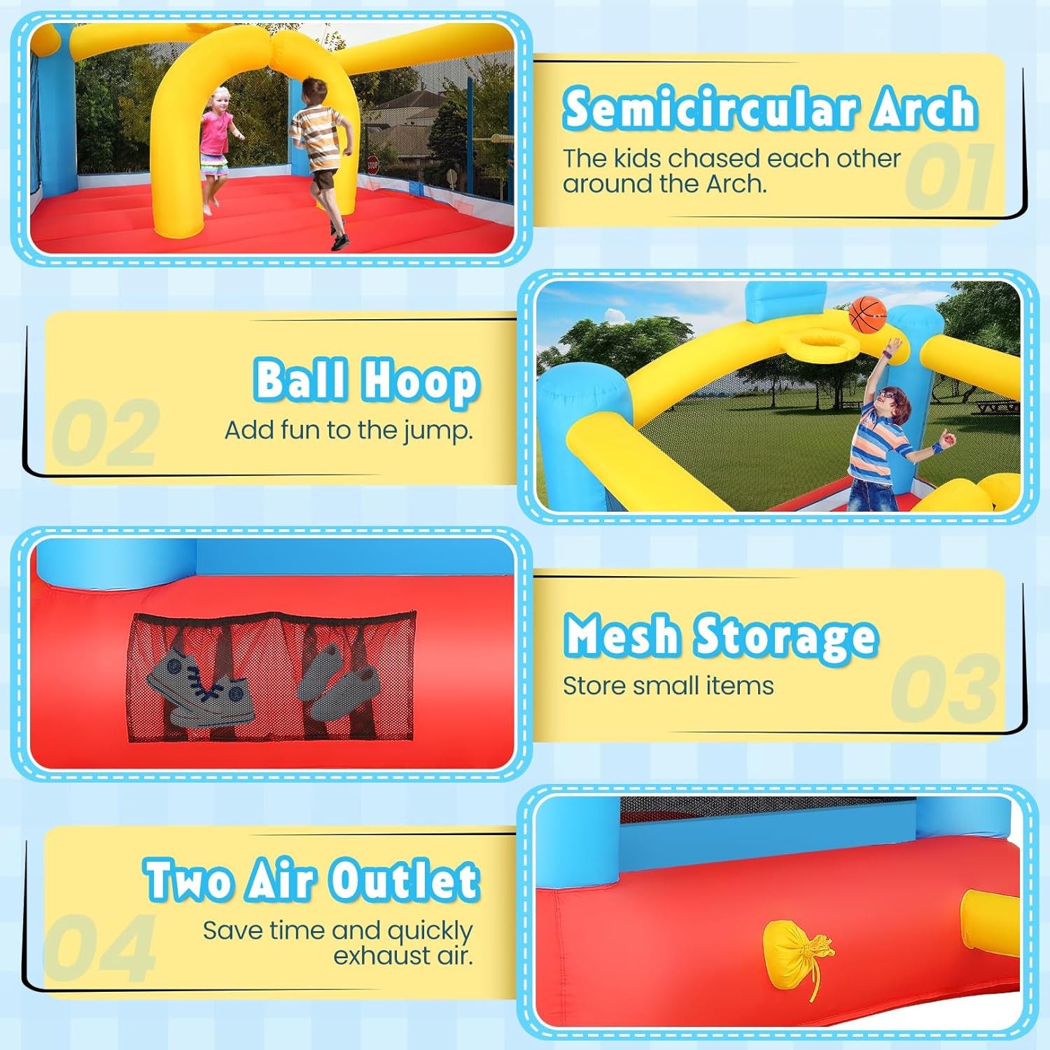 Inflatable Bouncy Castle with  – обзор и цена Kids Outdoor House With Slide