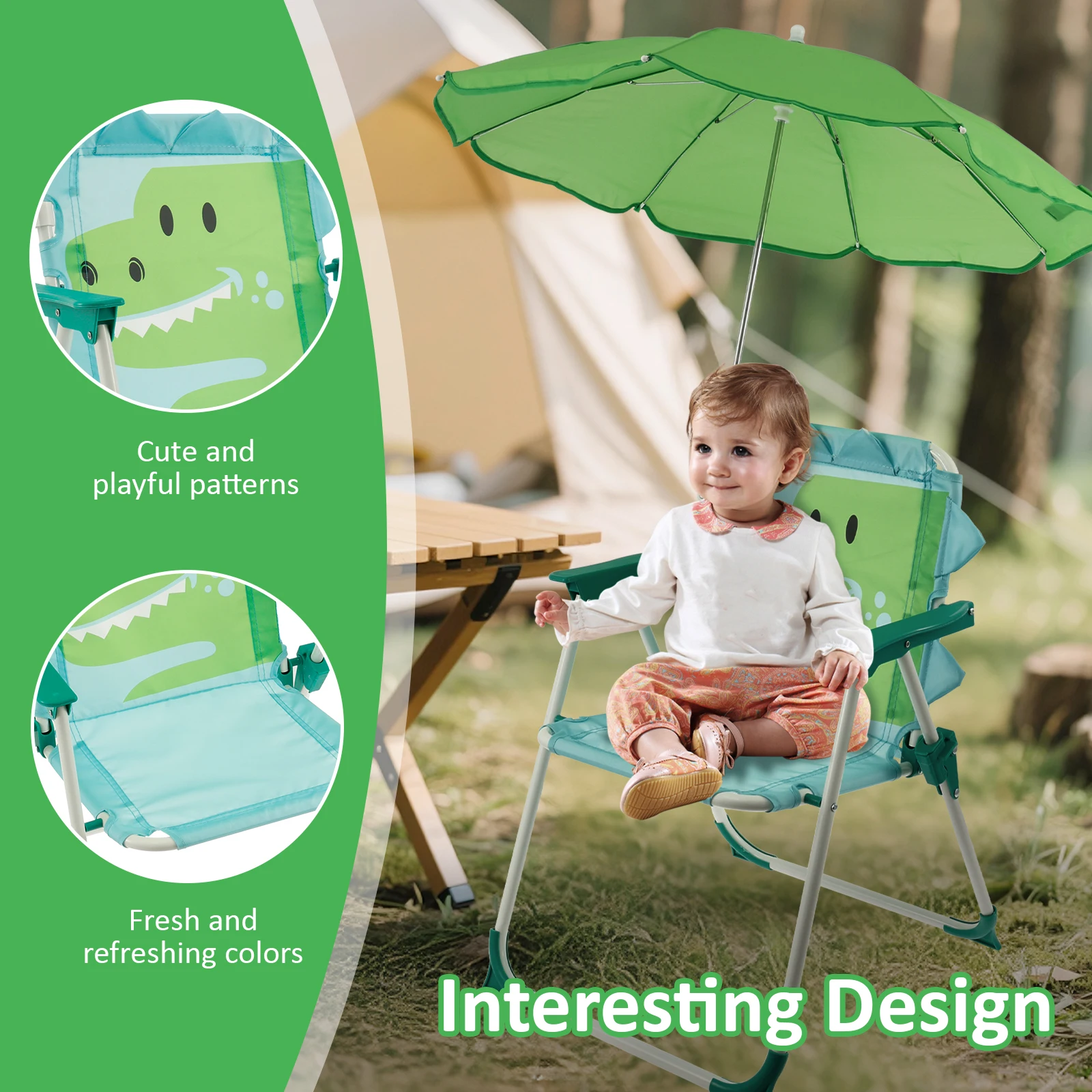 Kids Folding Beach Chair With  – обзор и цена Kids Outdoor Umbrella Chair