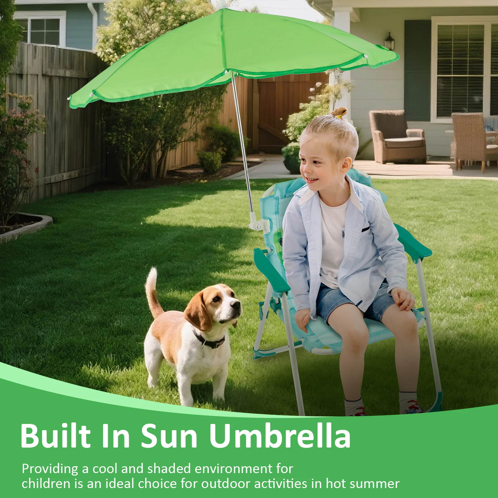 Kids Folding Beach Chair With  – обзор и цена Kids Outdoor Umbrella Chair