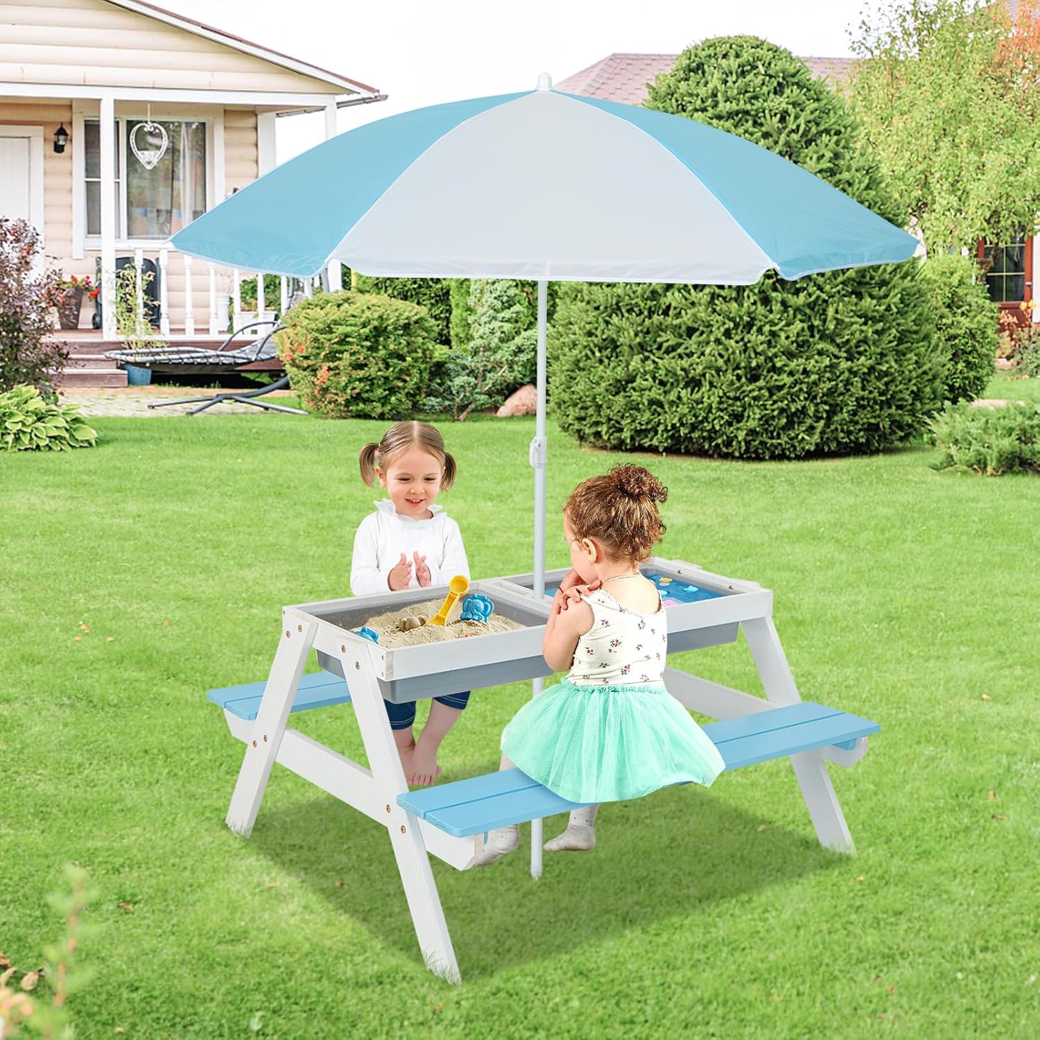 Kids Picnic Table, 4 in 1 Outd – обзор и цена Kids Outdoor Umbrella Chair