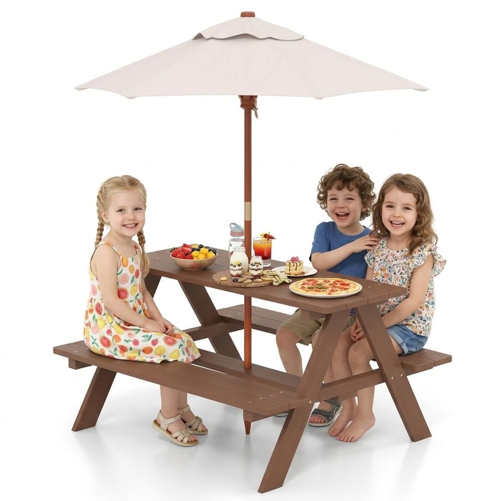 Kids Picnic Table, Fir Wood Ki – обзор и цена Kids Outdoor Umbrella Chair