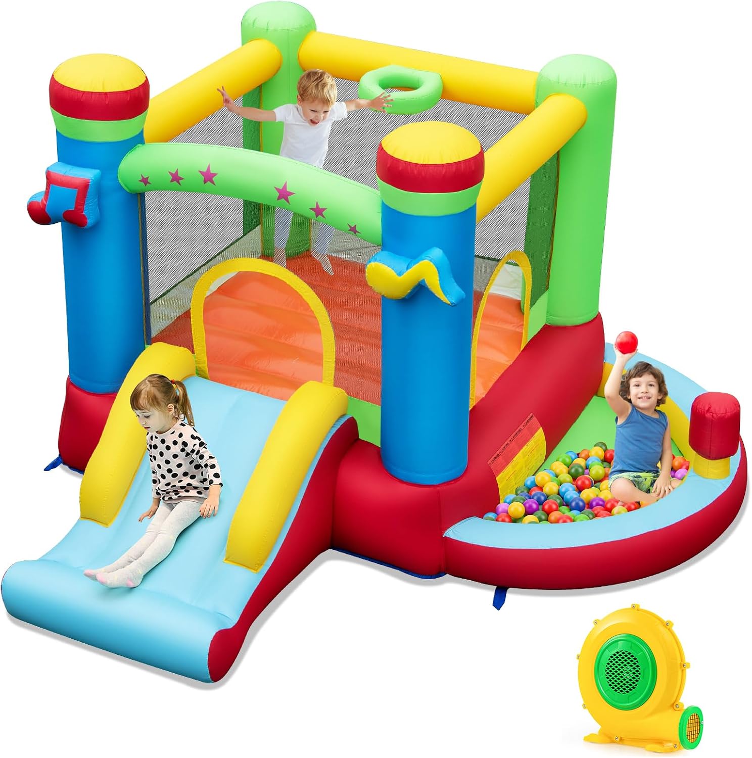 Inflatable Bounce House with B – обзор и цена Kids Outdoor House With Slide