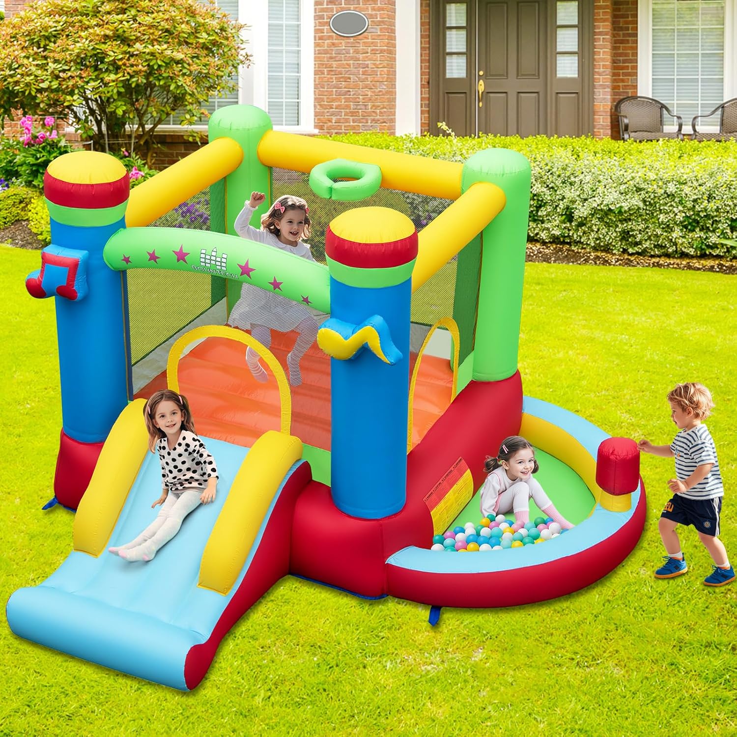 Inflatable Bounce House with B – обзор и цена Kids Outdoor House With Slide
