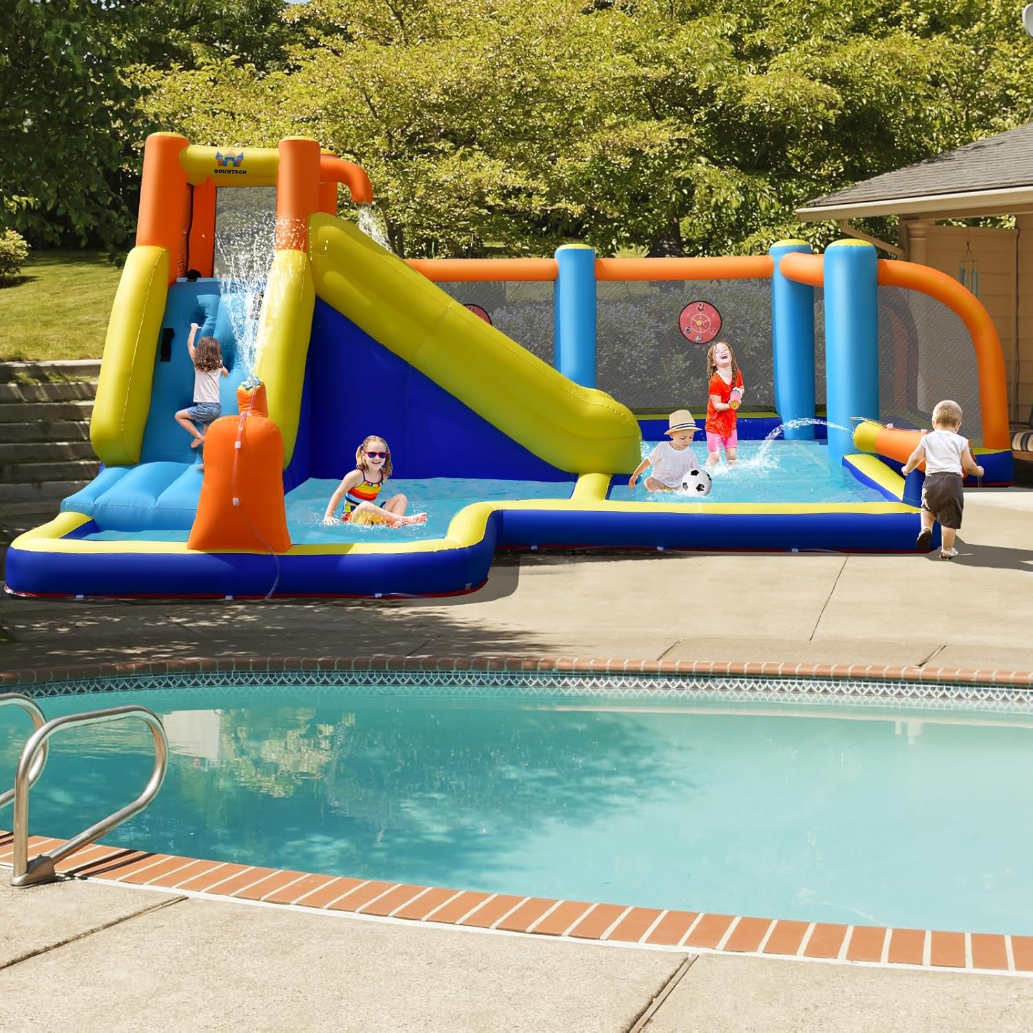 Giant Inflatable Water Slide B – обзор и цена Kids Outdoor House With Slide
