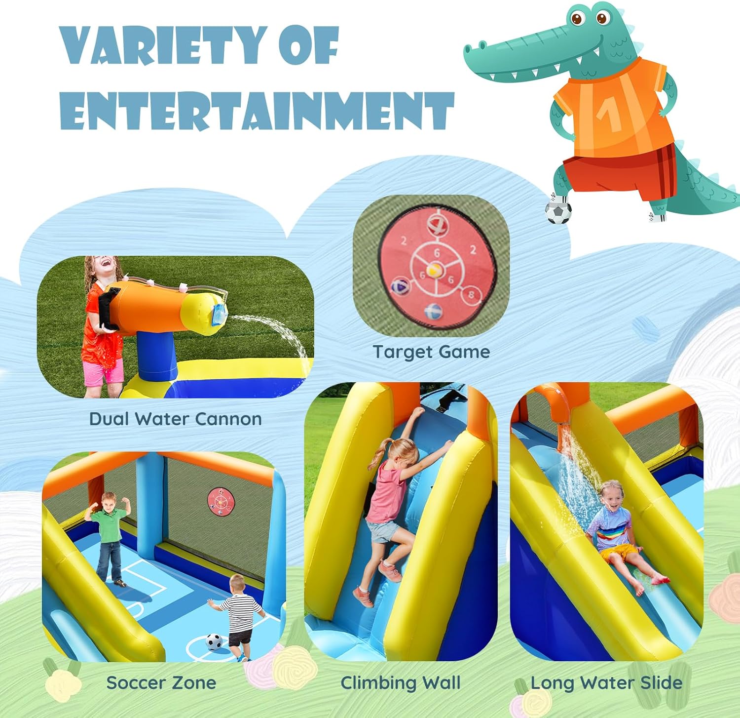 Giant Inflatable Water Slide B – обзор и цена Kids Outdoor House With Slide