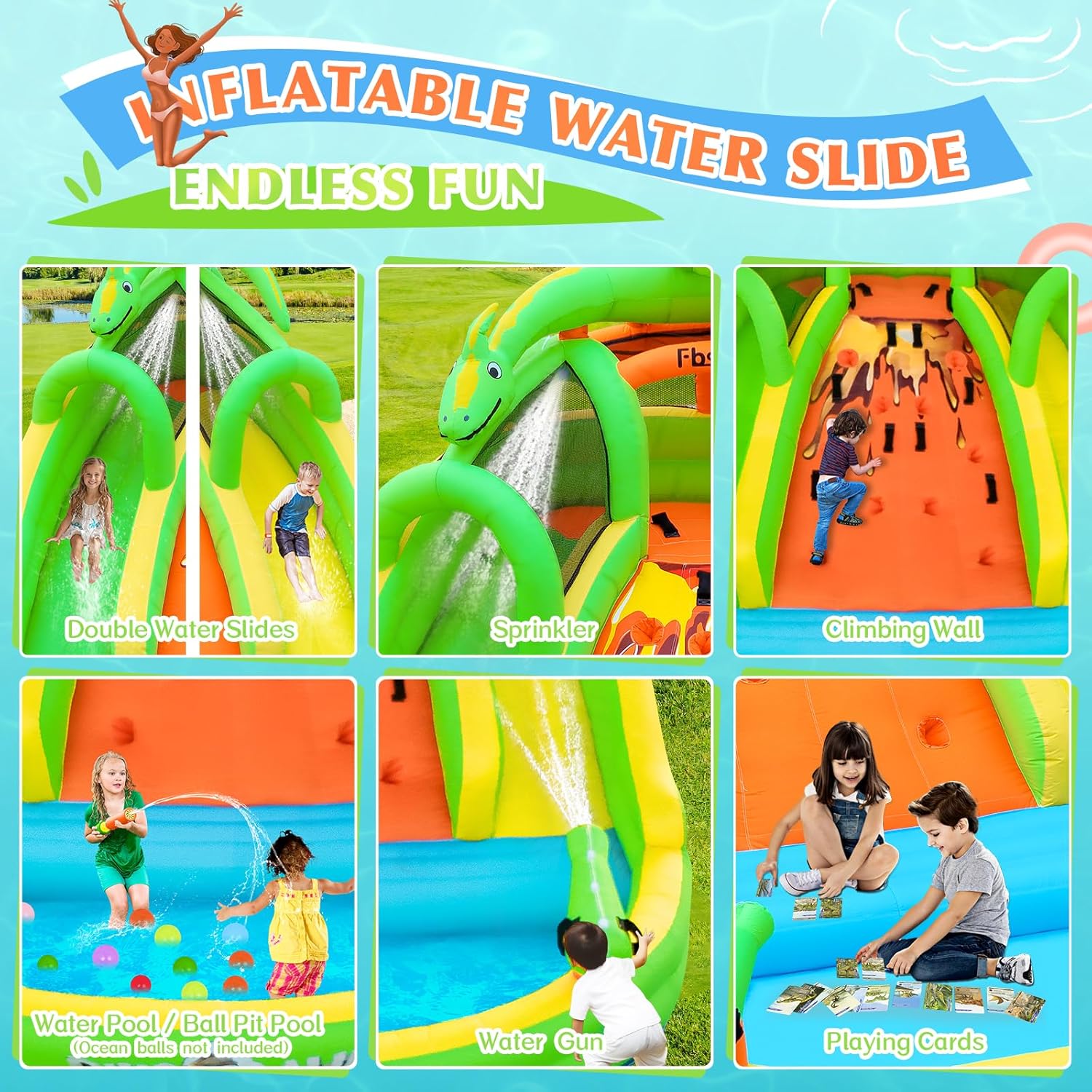 Kids Inflatable Bounce House w – обзор и цена Kids Outdoor House With Slide