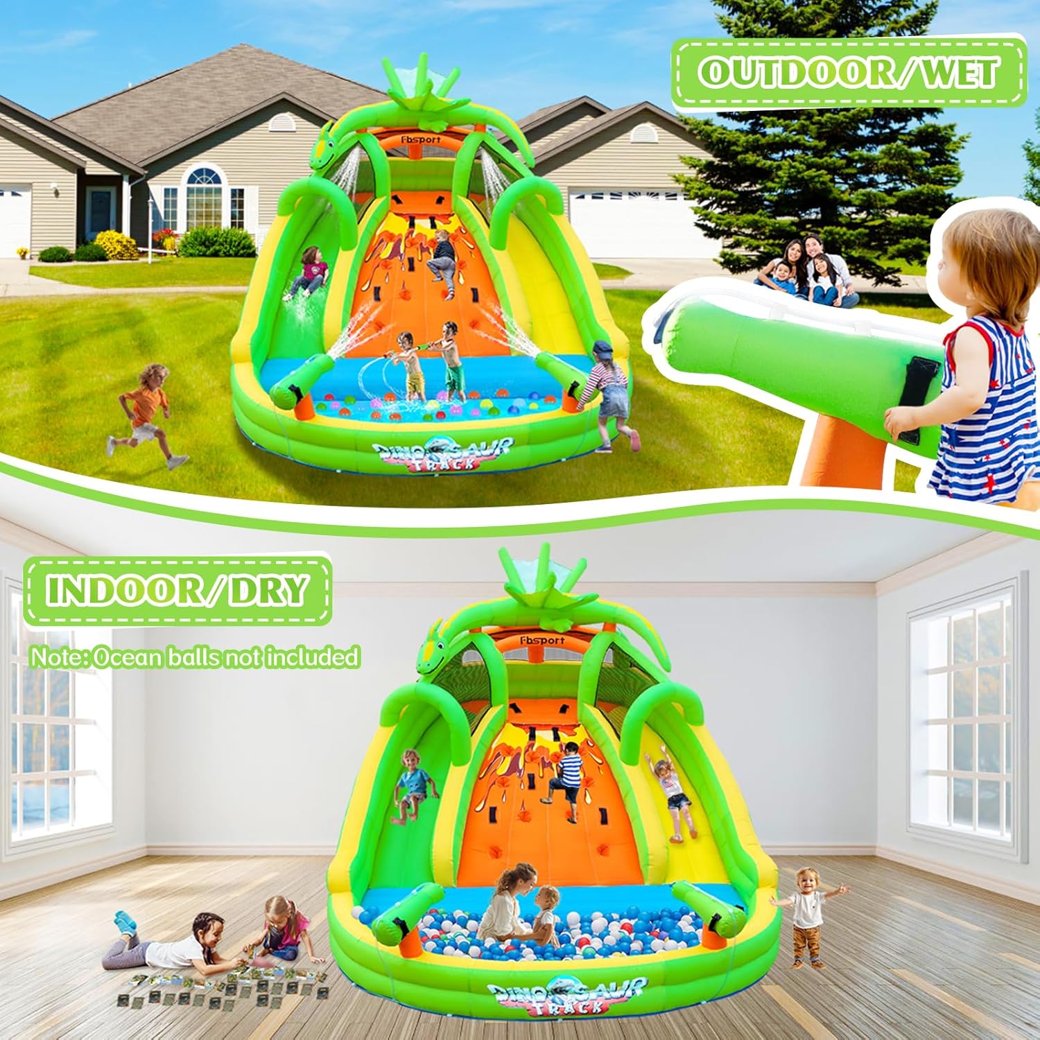 Kids Inflatable Bounce House w – обзор и цена Kids Outdoor House With Slide