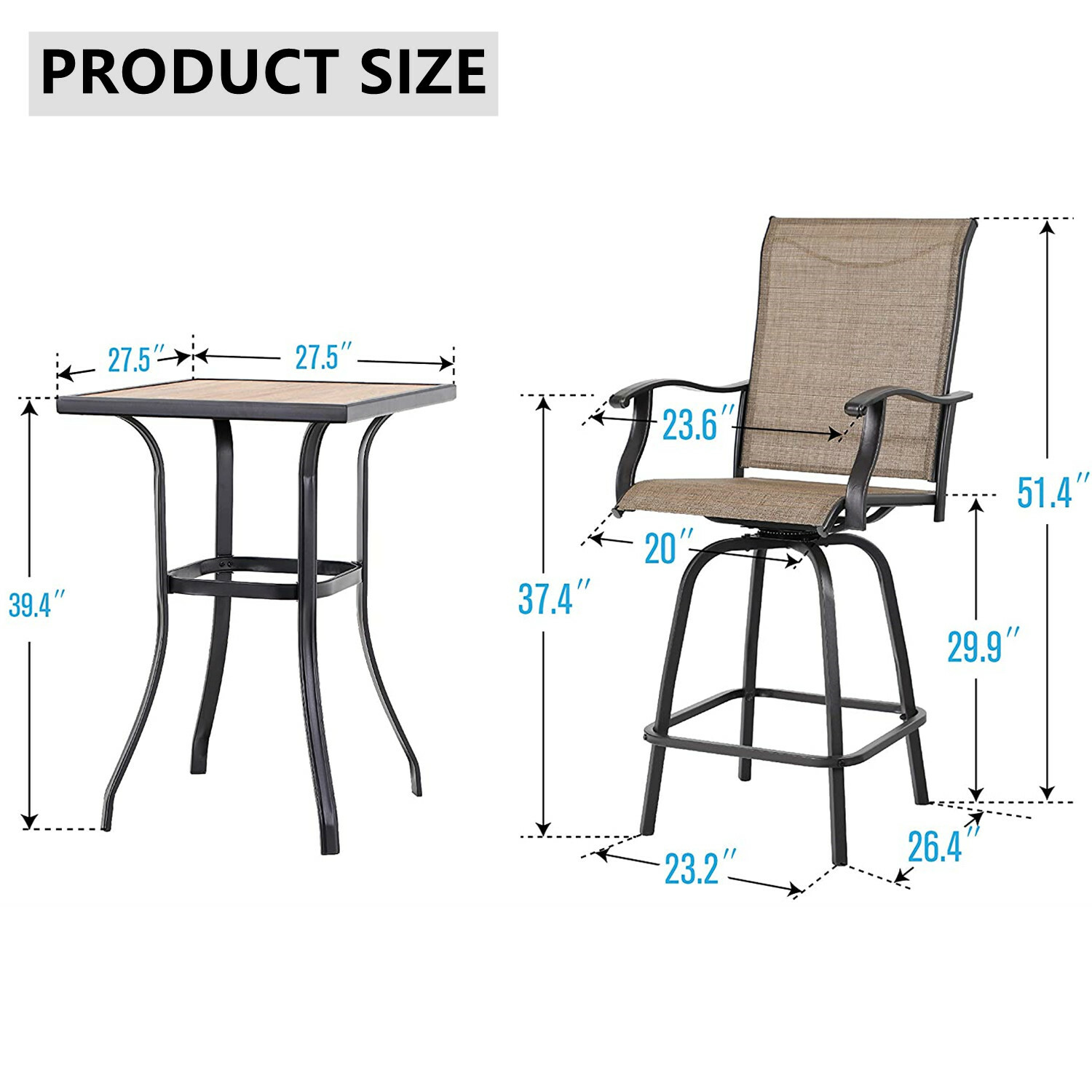 Patio Bar Table Chair Set Swiv – обзор и цена Kids Outdoor Chair And Table