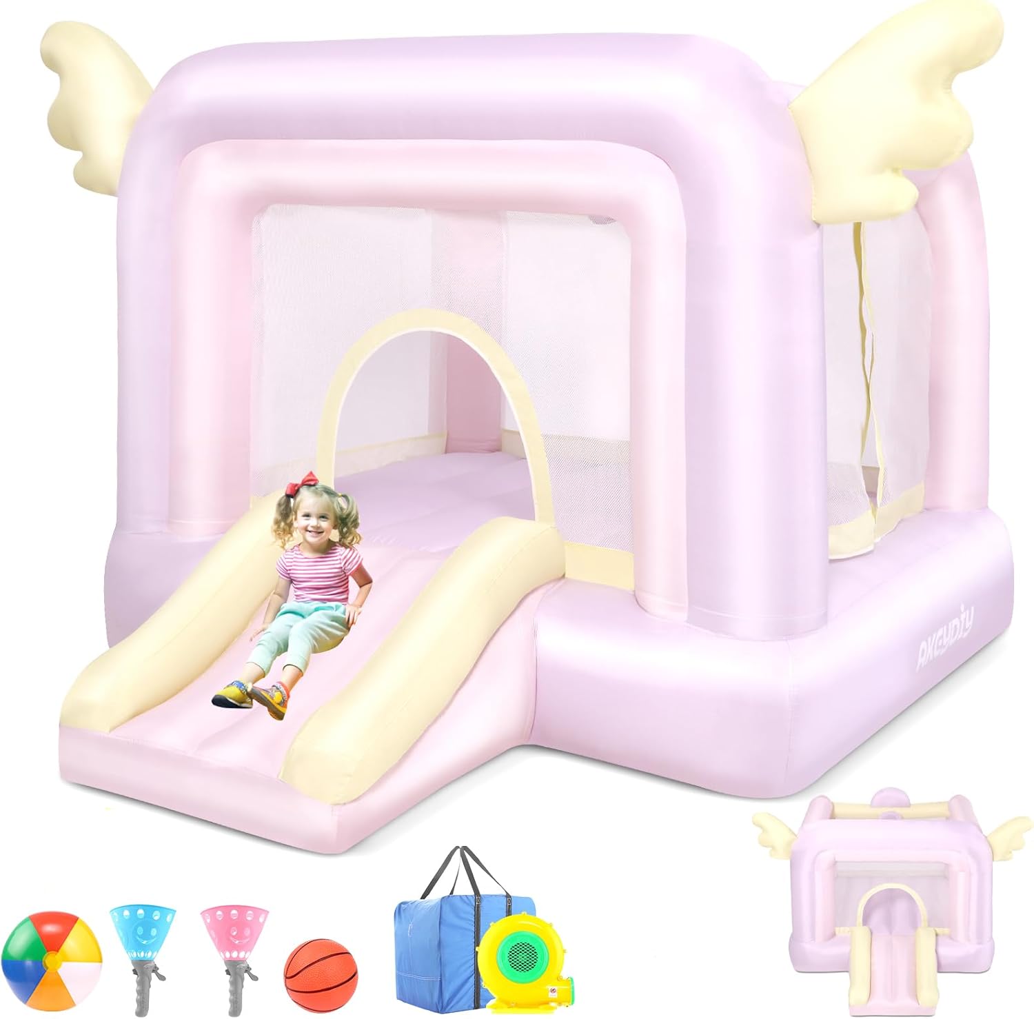 Inflatable Bouncy Castle with  – обзор и цена Kids Outdoor House With Slide
