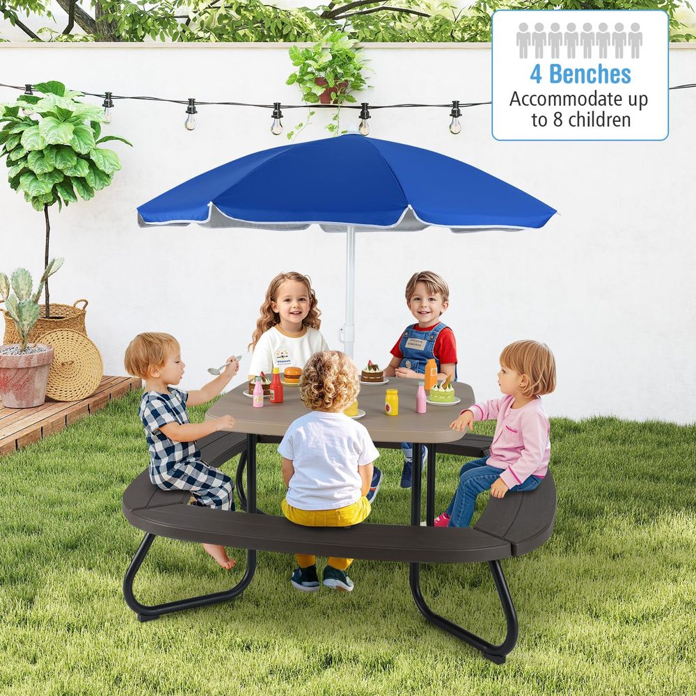 JOY Kids Picnic Table, 8 Perso – обзор и цена Kids Outdoor Umbrella Chair