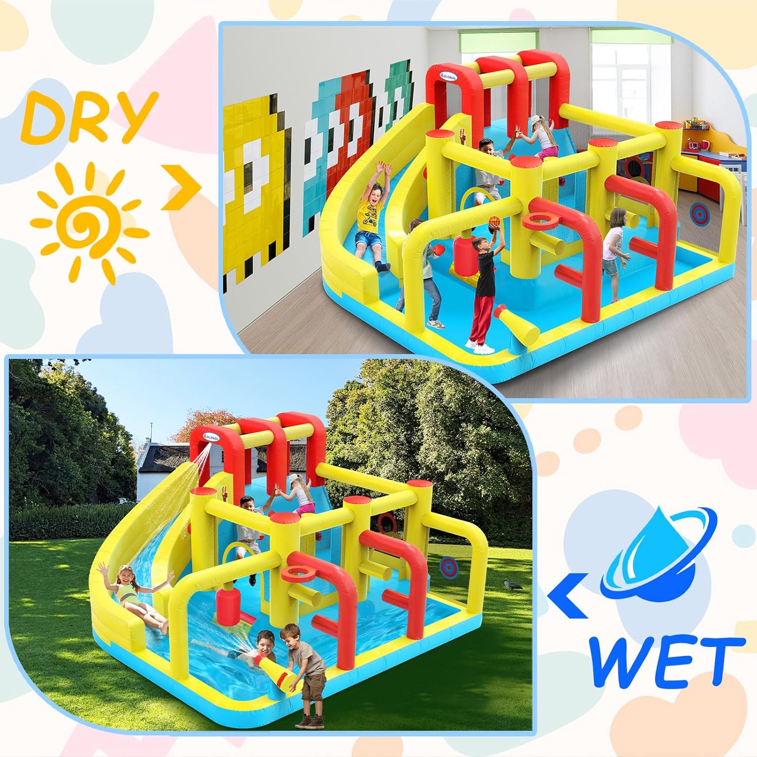 Kids Inflatable Water Slide Bo – обзор и цена Kids Outdoor House With Slide