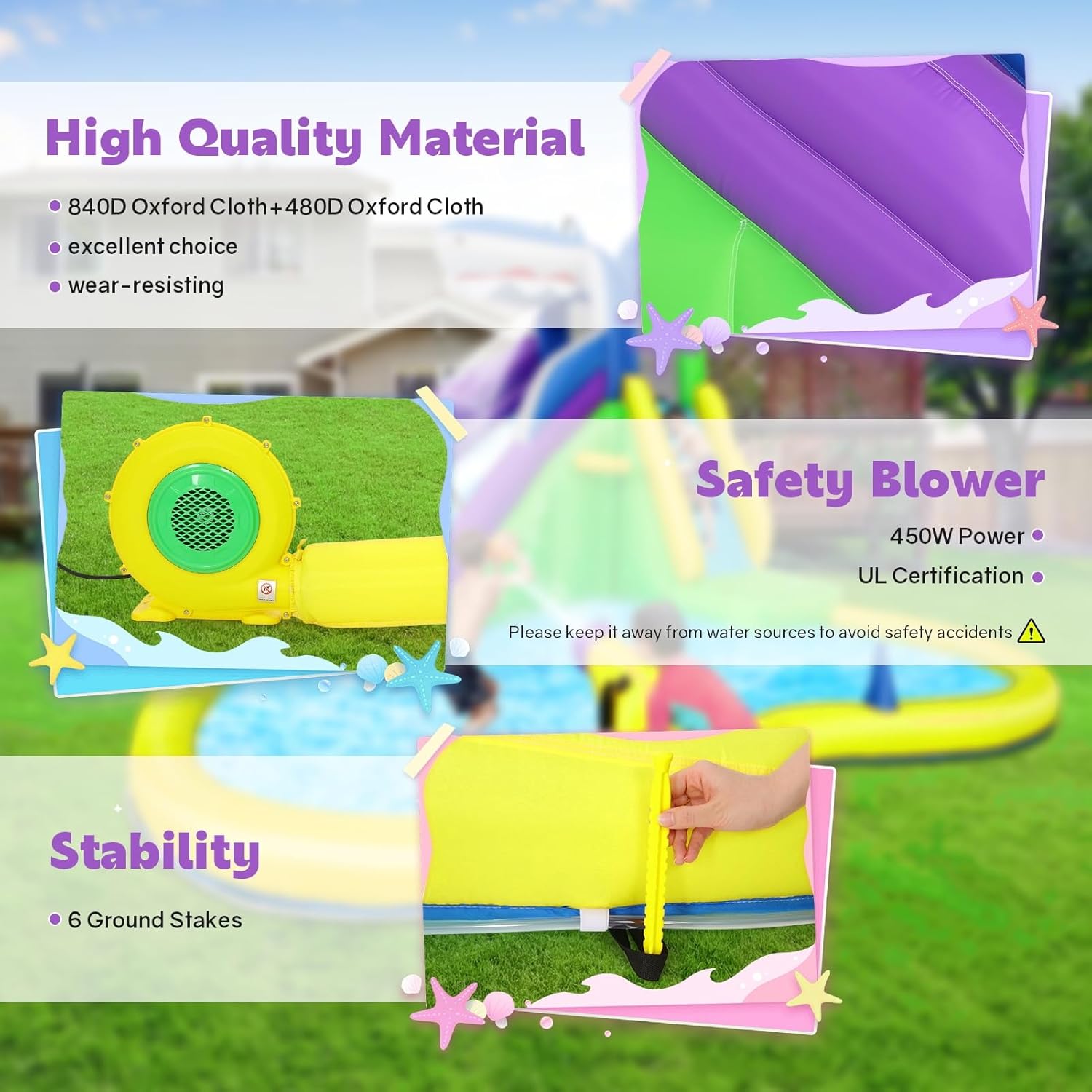 13x14FT Inflatable Bounce Hous – обзор и цена Kids Outdoor House With Slide