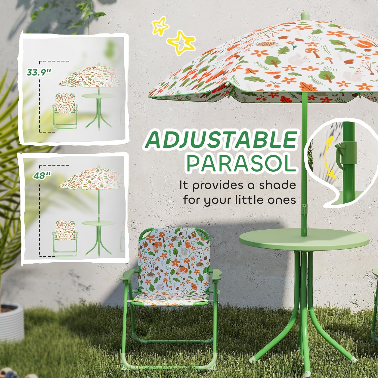 Kids Picnic Table Chair Set Fo – обзор и цена Kids Outdoor Umbrella Chair