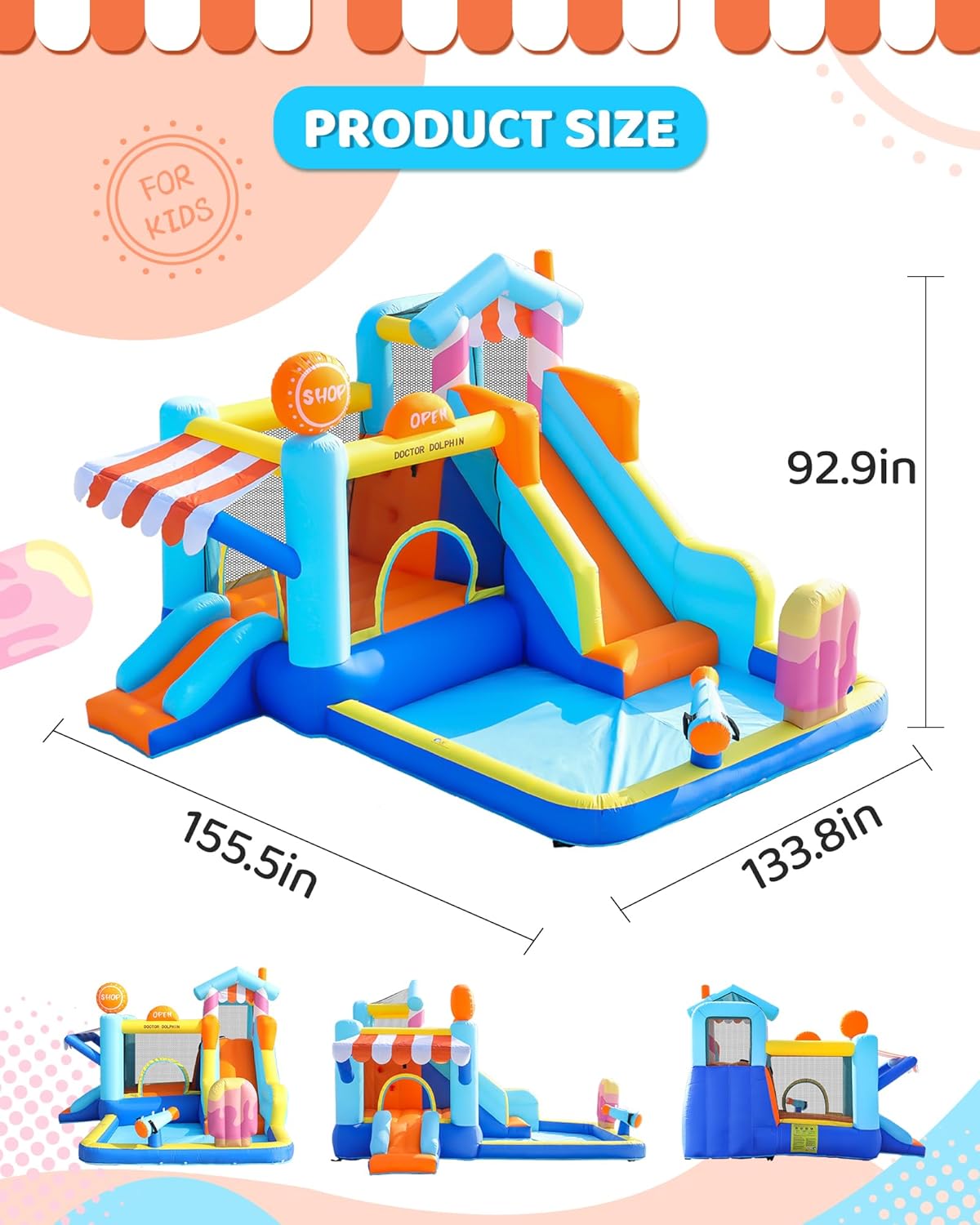 Kids Inflatable Bounce House w – обзор и цена Kids Outdoor House With Slide