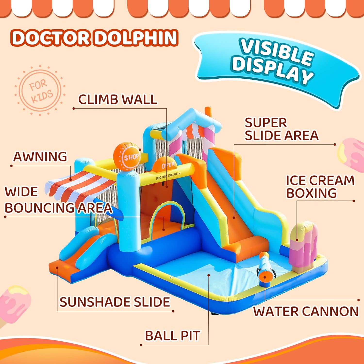 Kids Inflatable Bounce House w – обзор и цена Kids Outdoor House With Slide