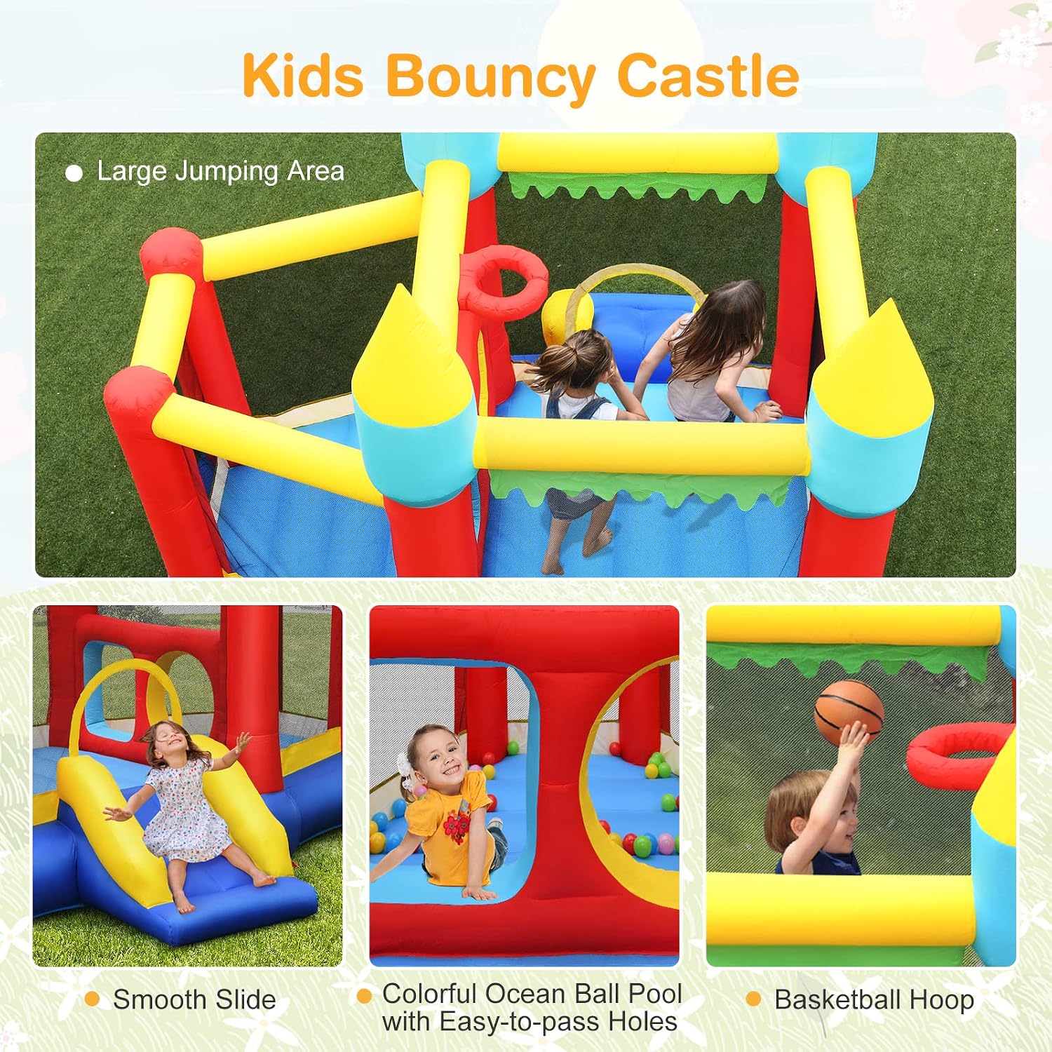 Inflatable Bounce Castle for K – обзор и цена Kids Outdoor Basketball Hoop