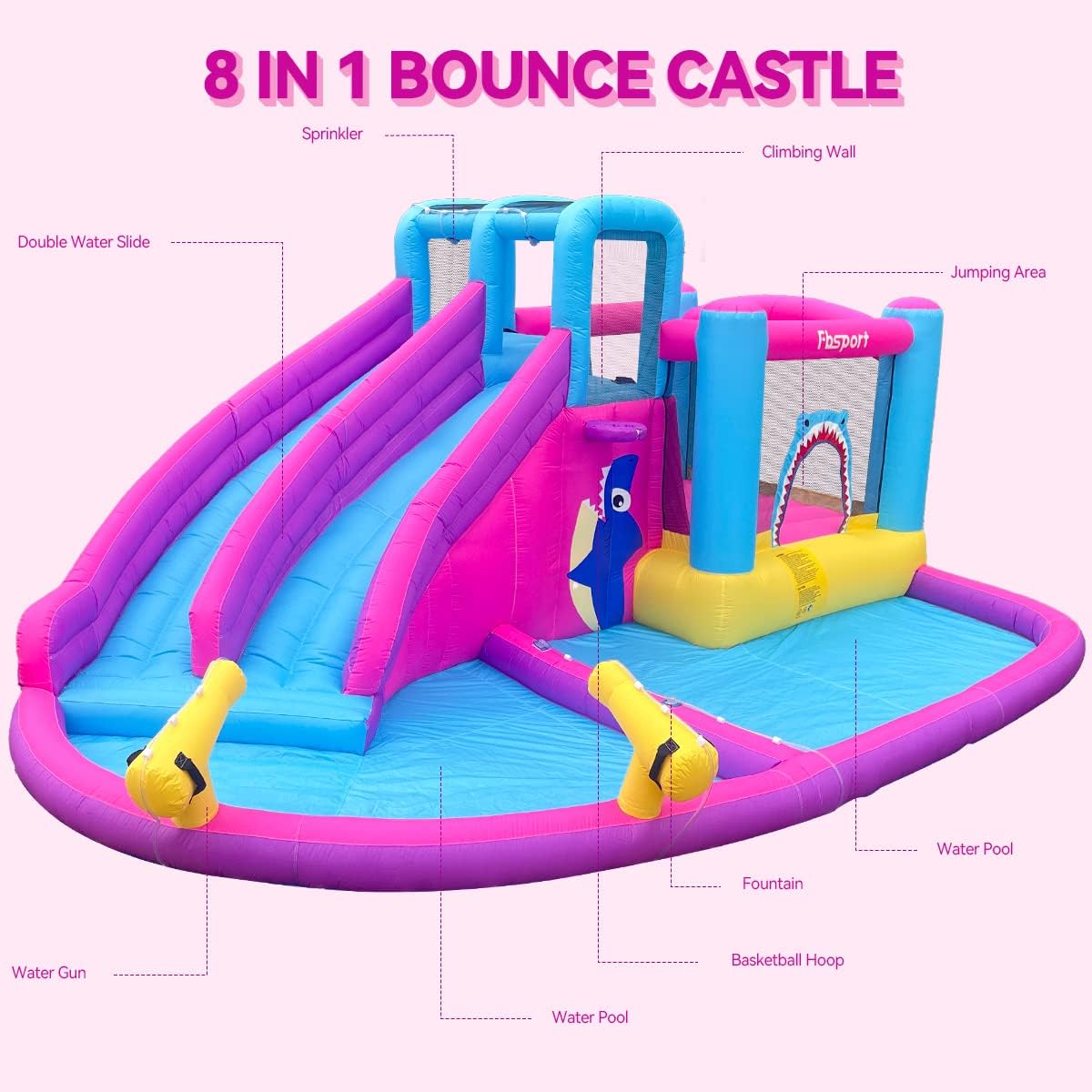 Twin Water Slides Inflatable B – обзор и цена Kids Outdoor House With Slide