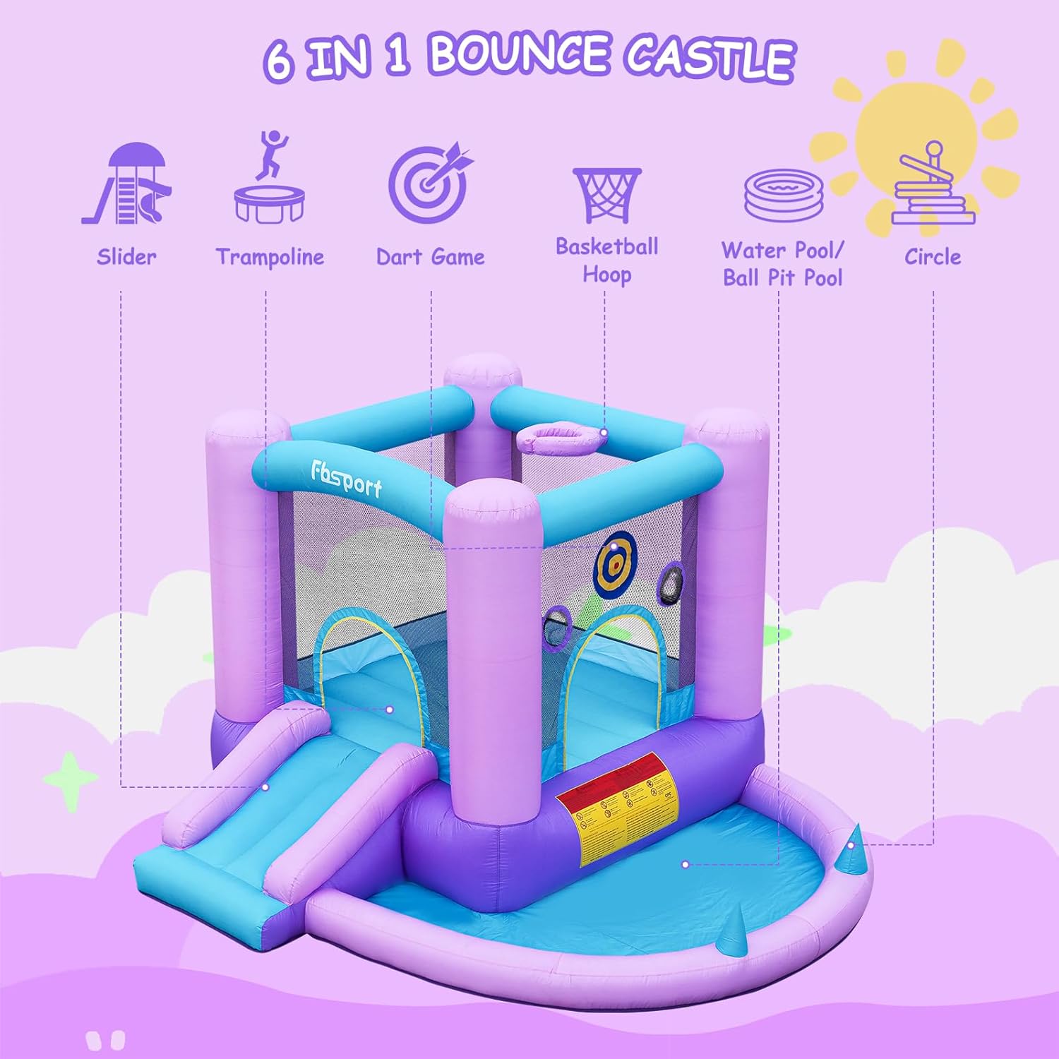 Inflatable Bounce House for Ki – обзор и цена Kids Outdoor House With Slide