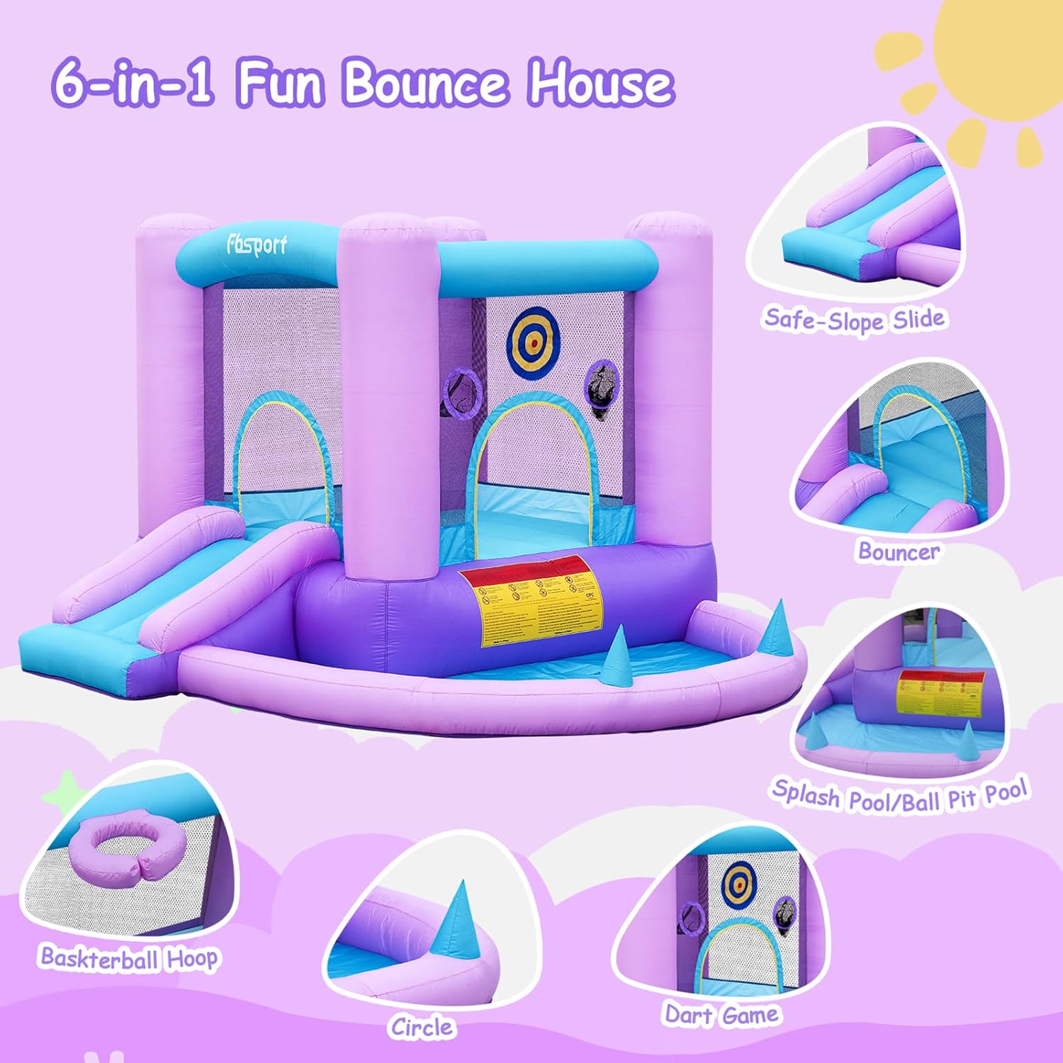 Inflatable Bounce House for Ki – обзор и цена Kids Outdoor House With Slide