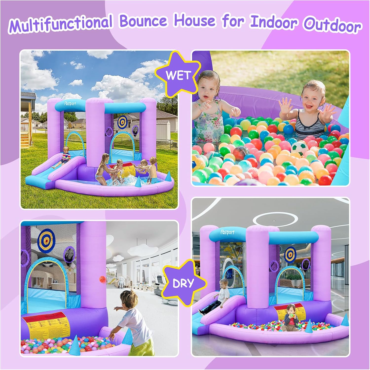 Inflatable Bounce House for Ki – обзор и цена Kids Outdoor House With Slide