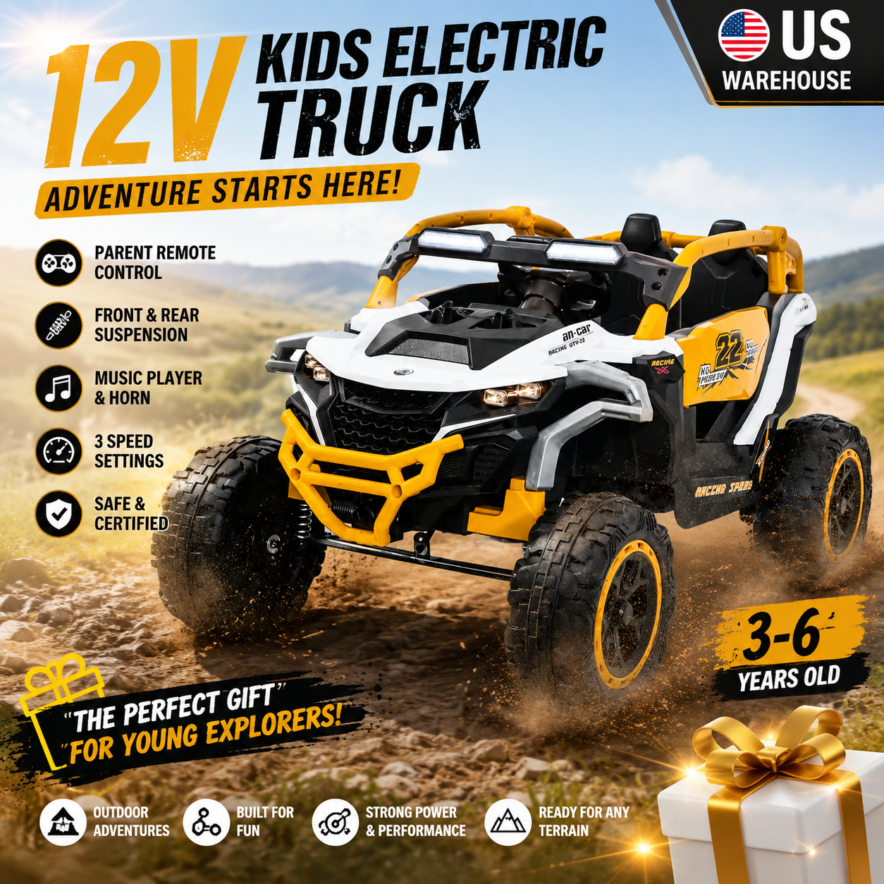 12V Kids Electric Truck Ride o – обзор и цена Kids Outdoor Music