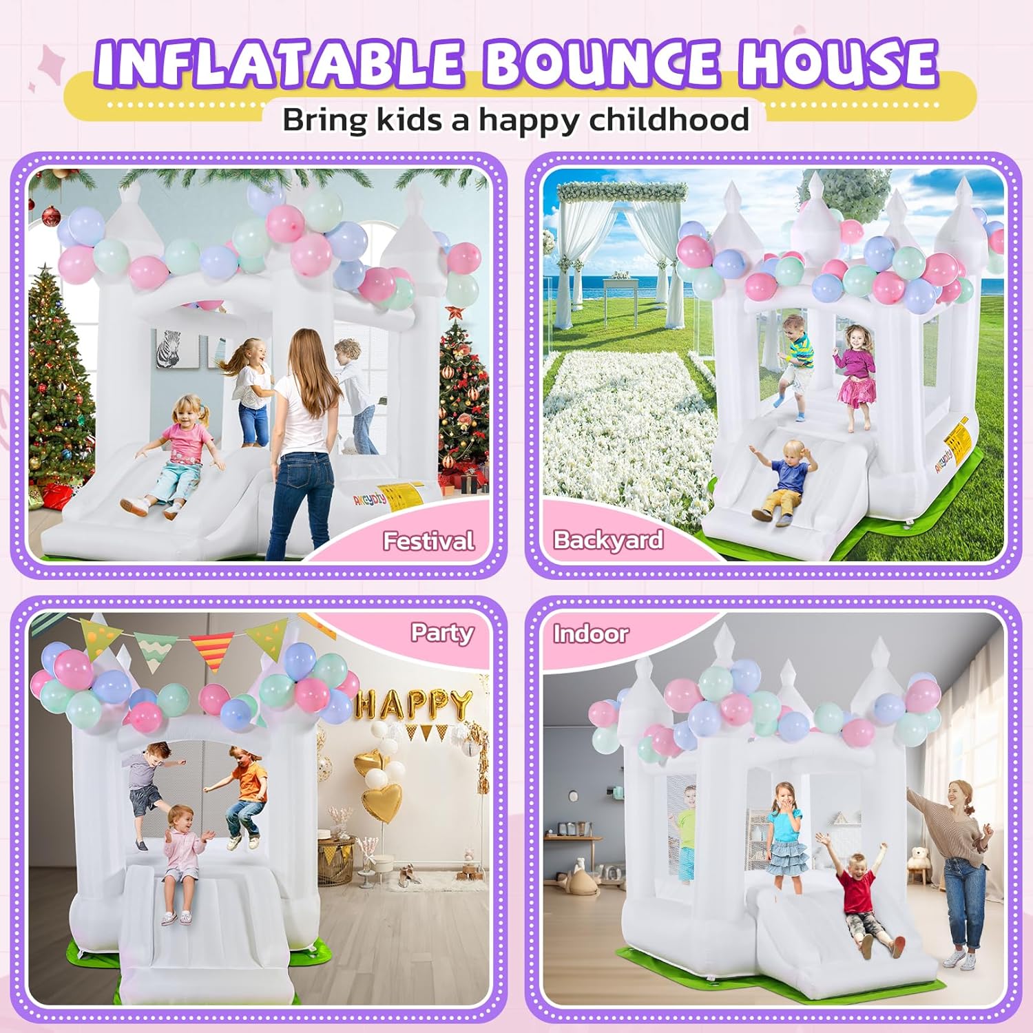 Kids Inflatable Bouncy Castle  – обзор и цена Kids Outdoor House With Slide